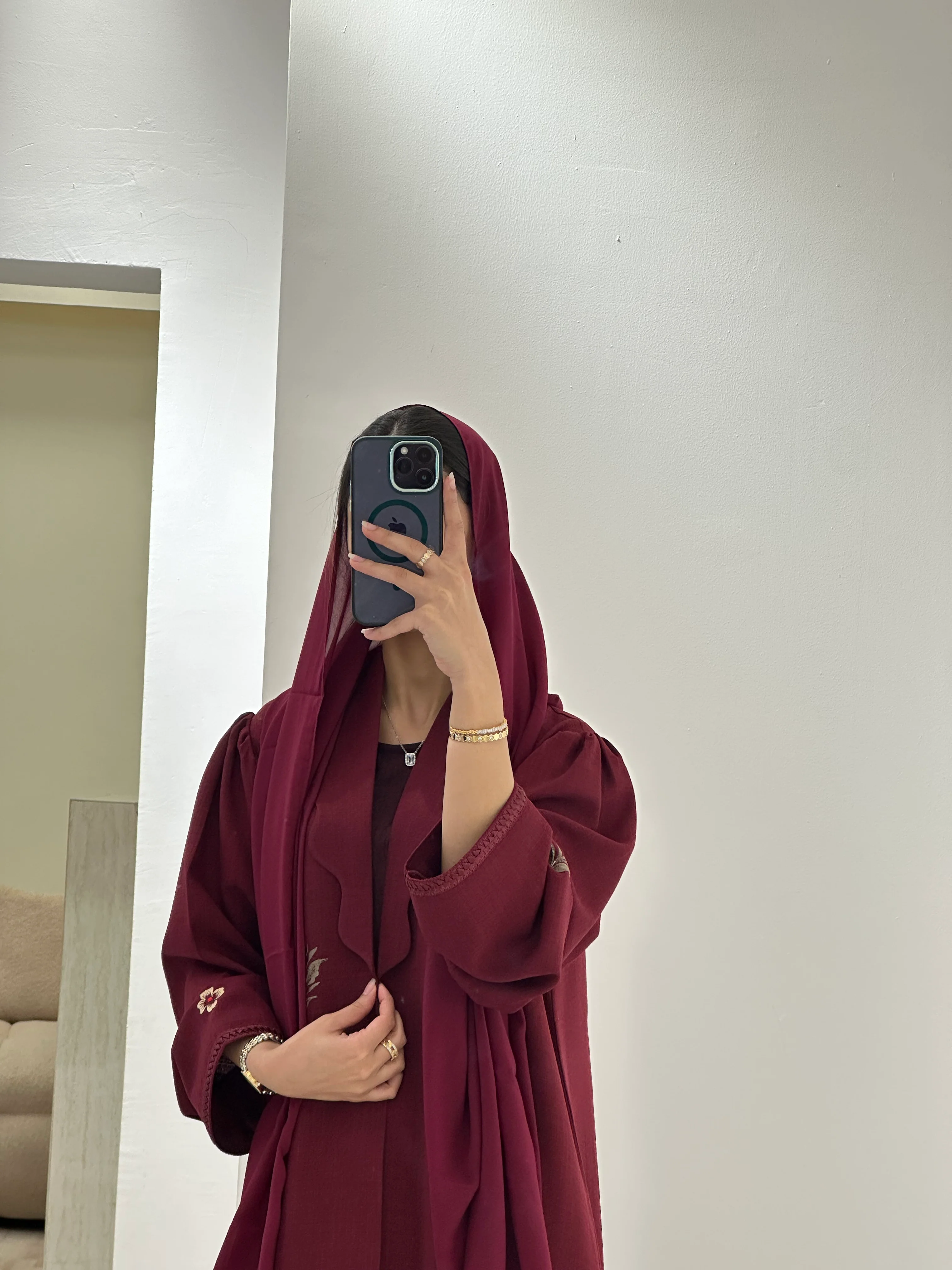 C 0884 Red Eid Abaya - Image 7