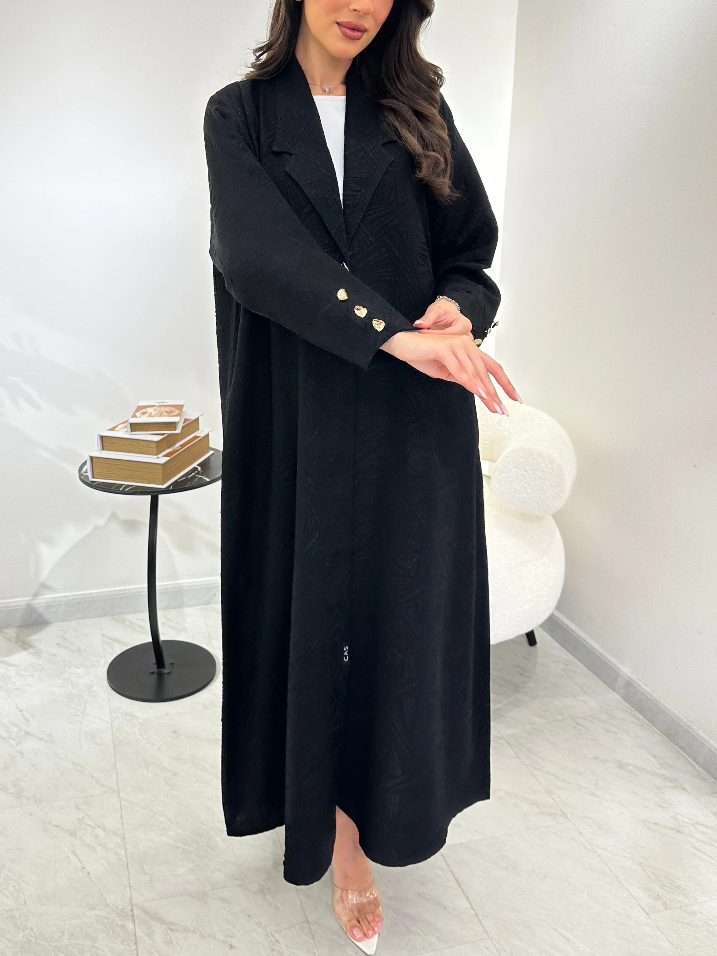 C RTW 0897 Black Coat Abaya - Image 6