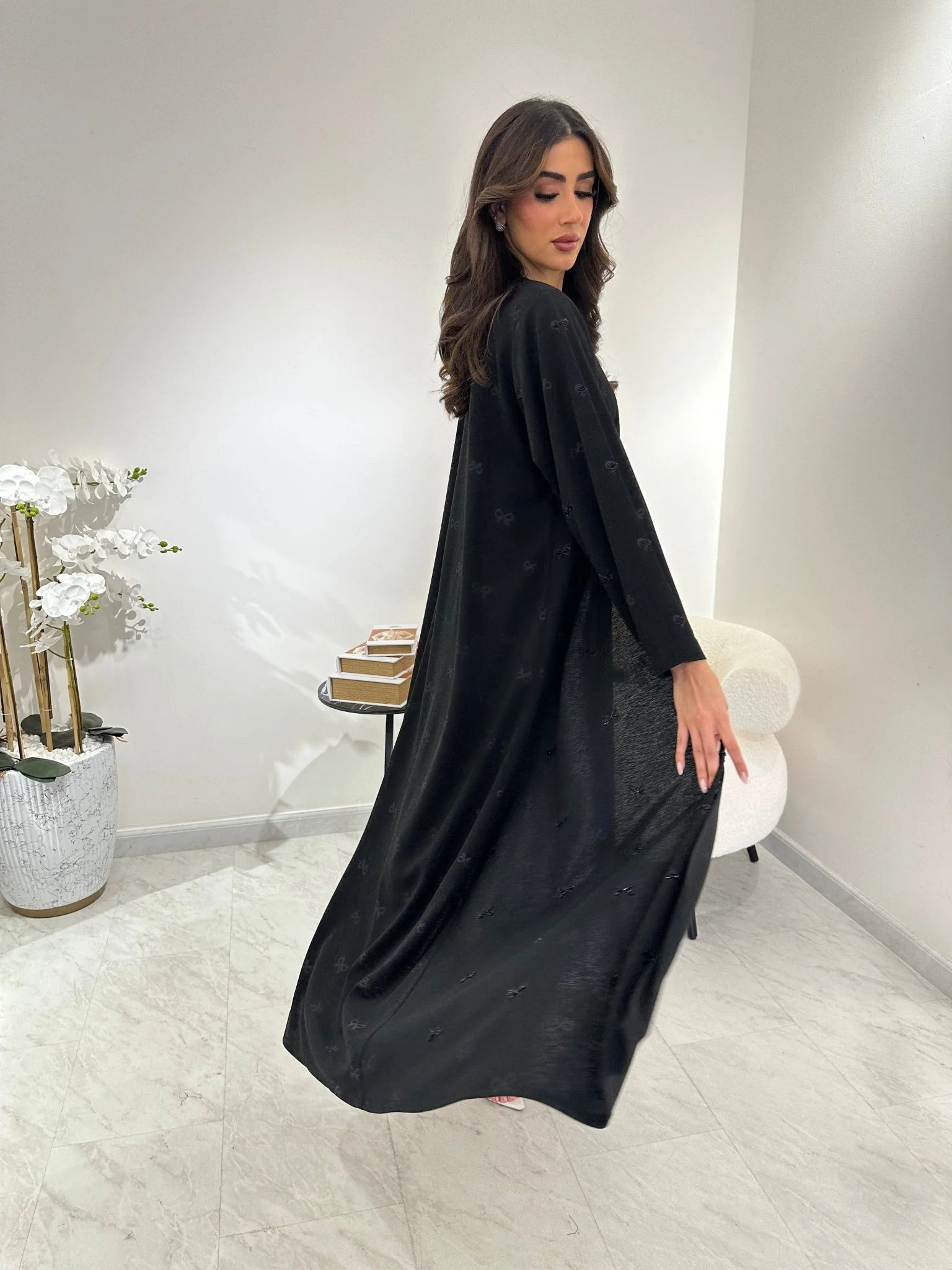 C 0905 Black Bow Abaya - Image 5