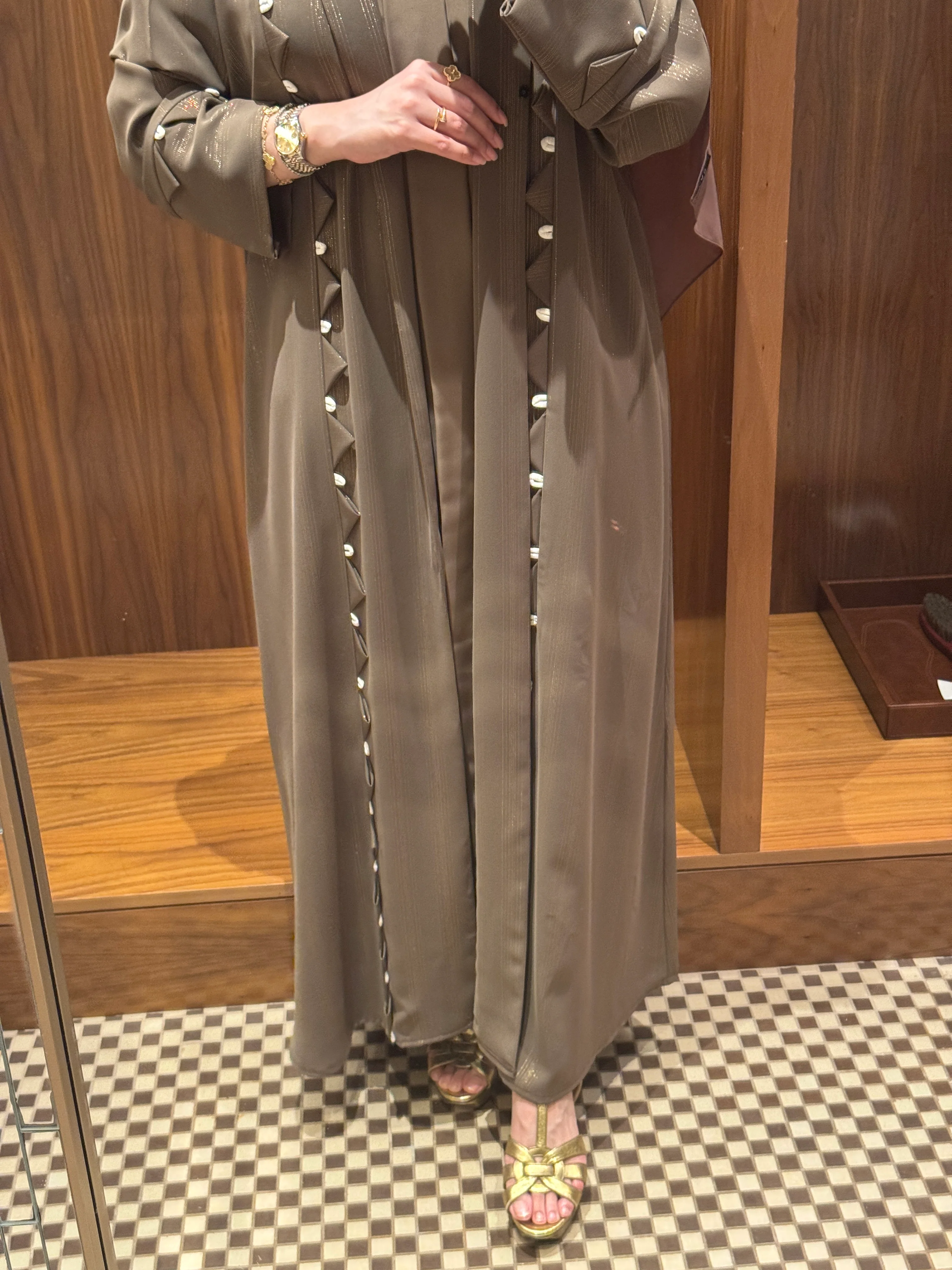 C 0920 Brown Coat Abaya - Image 2