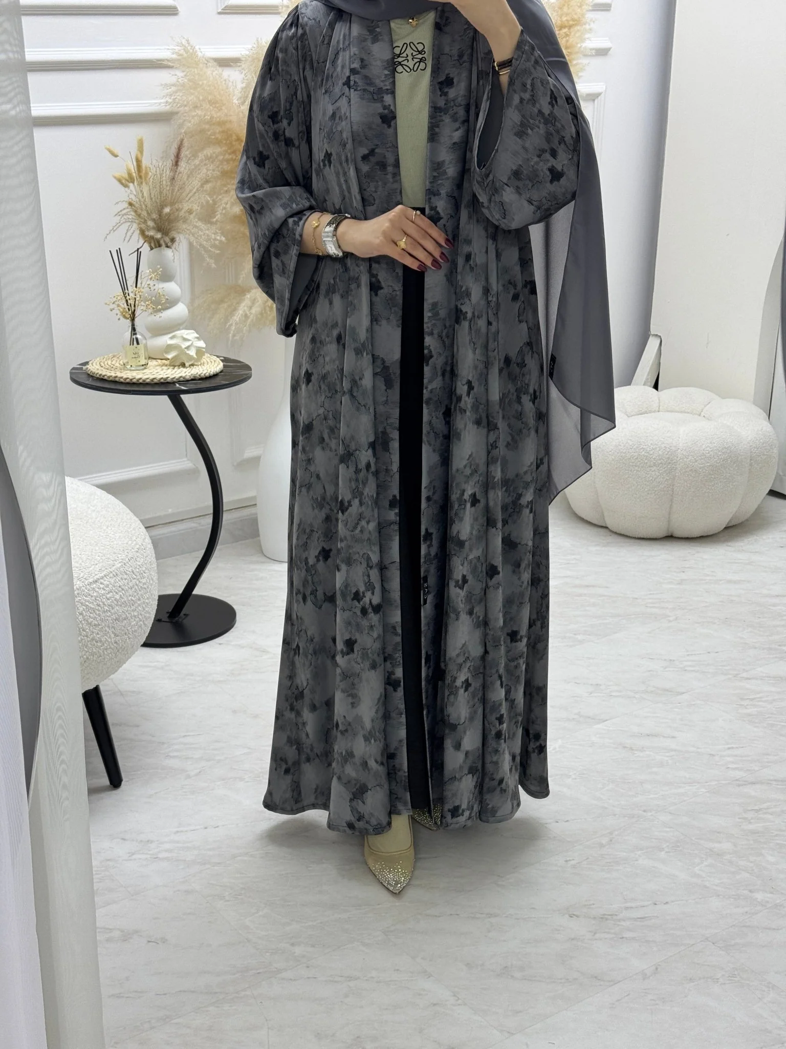 C RTW 1007-01 Printed Abaya - Image 3