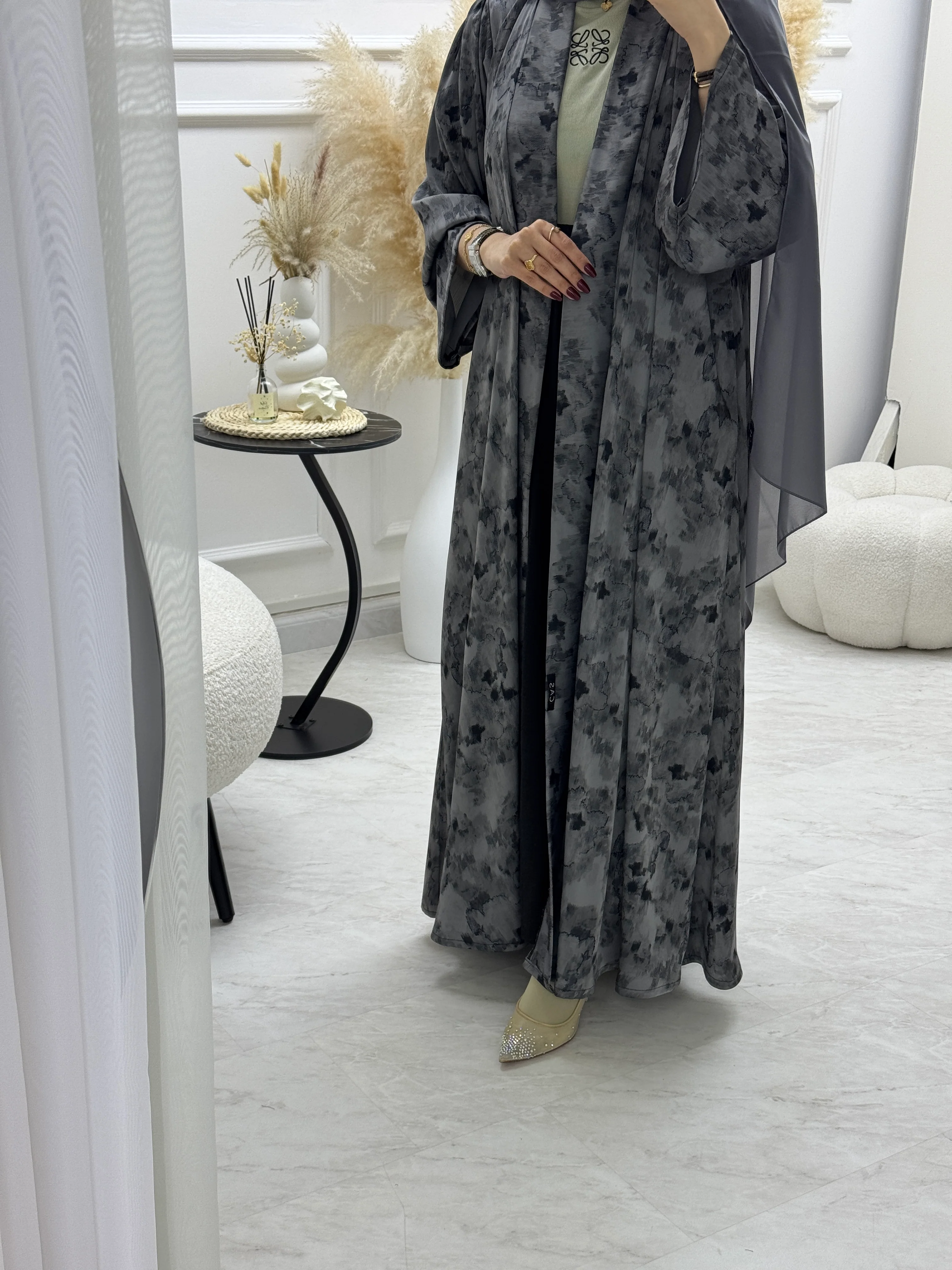 C RTW 1007-01 Printed Abaya - Image 4