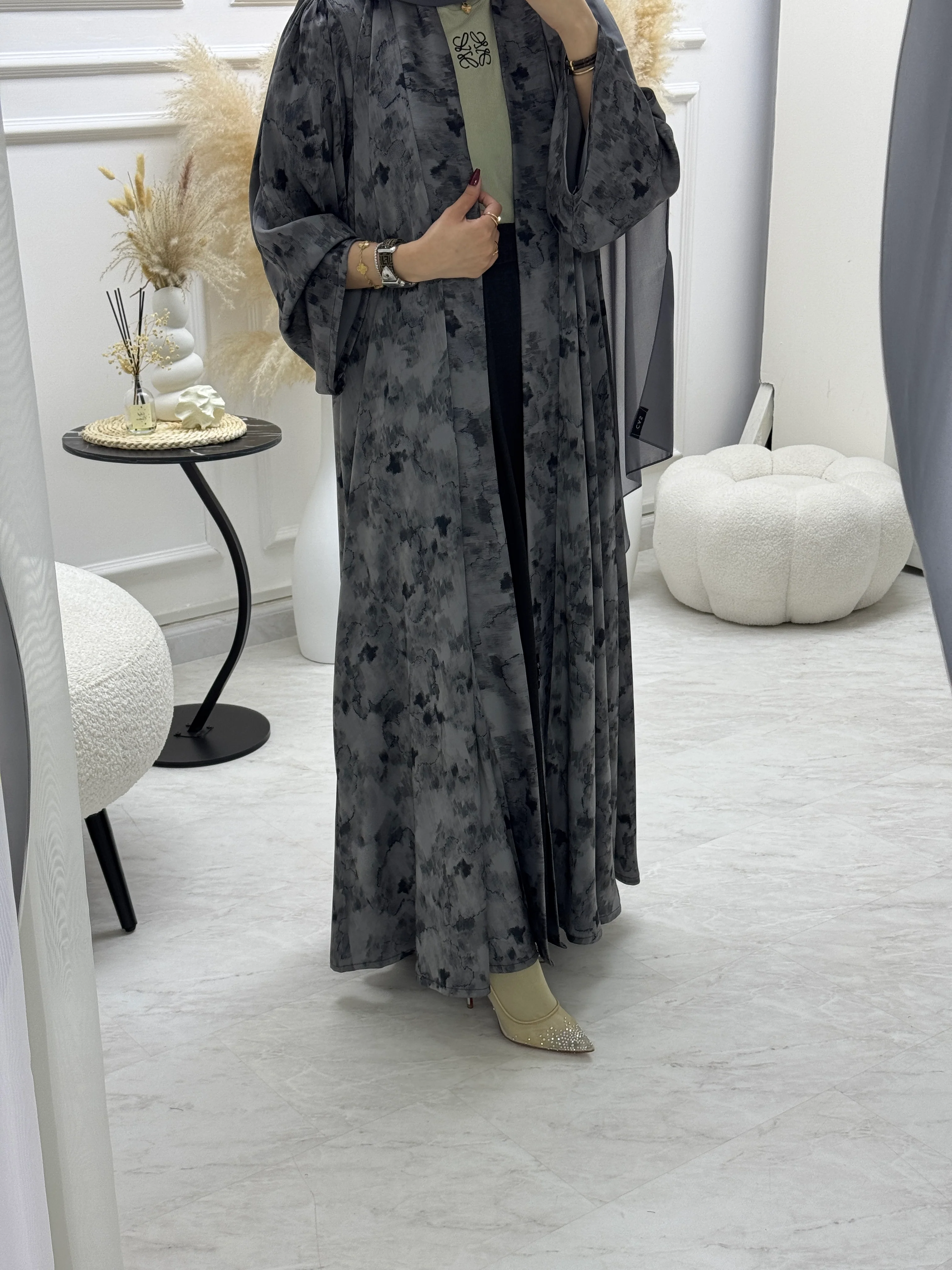 C RTW 1007-01 Printed Abaya - Image 5