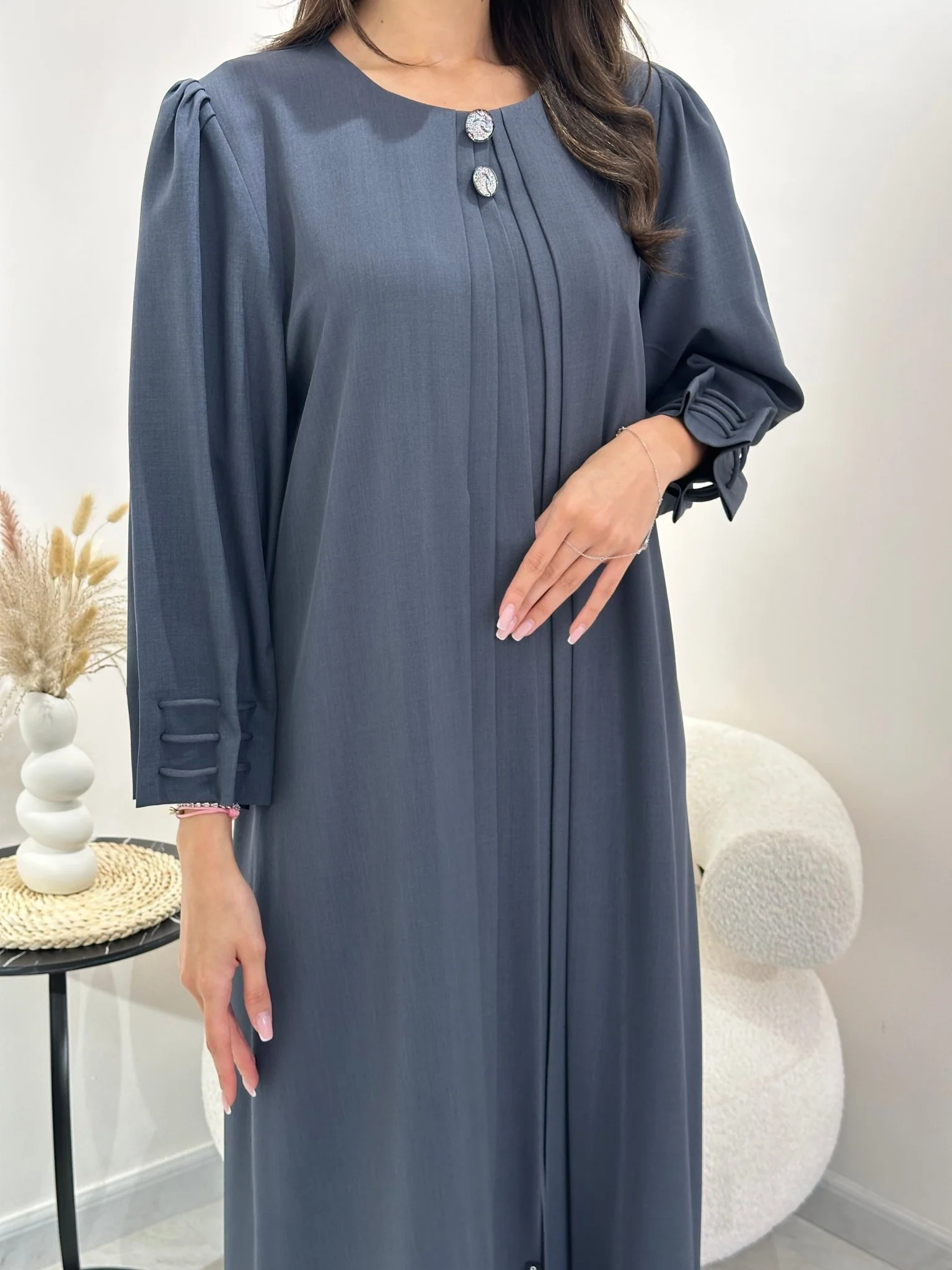 C 1029 Grey Abaya - Image 5