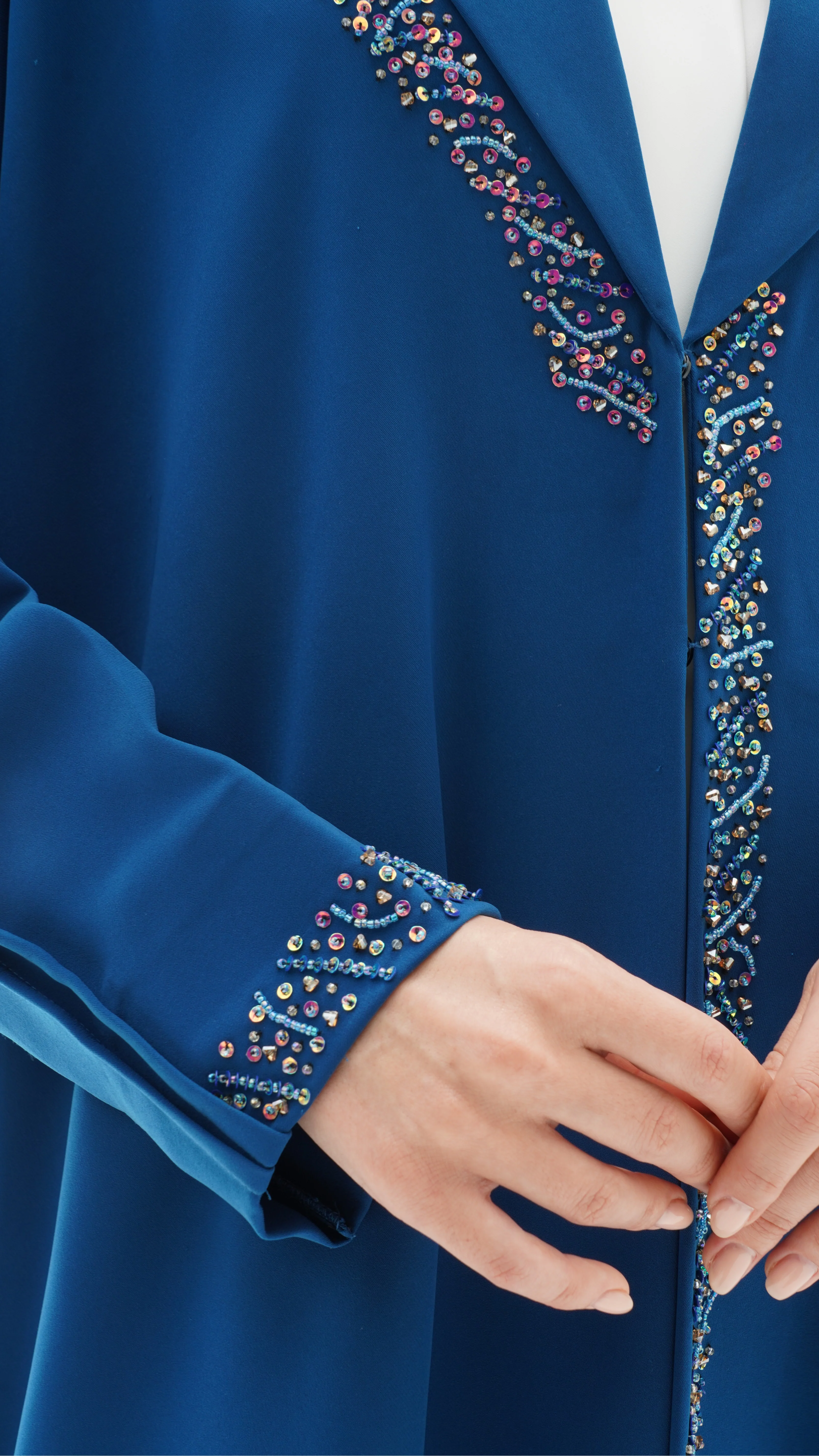 C 1143 Teal Abaya - Image 5