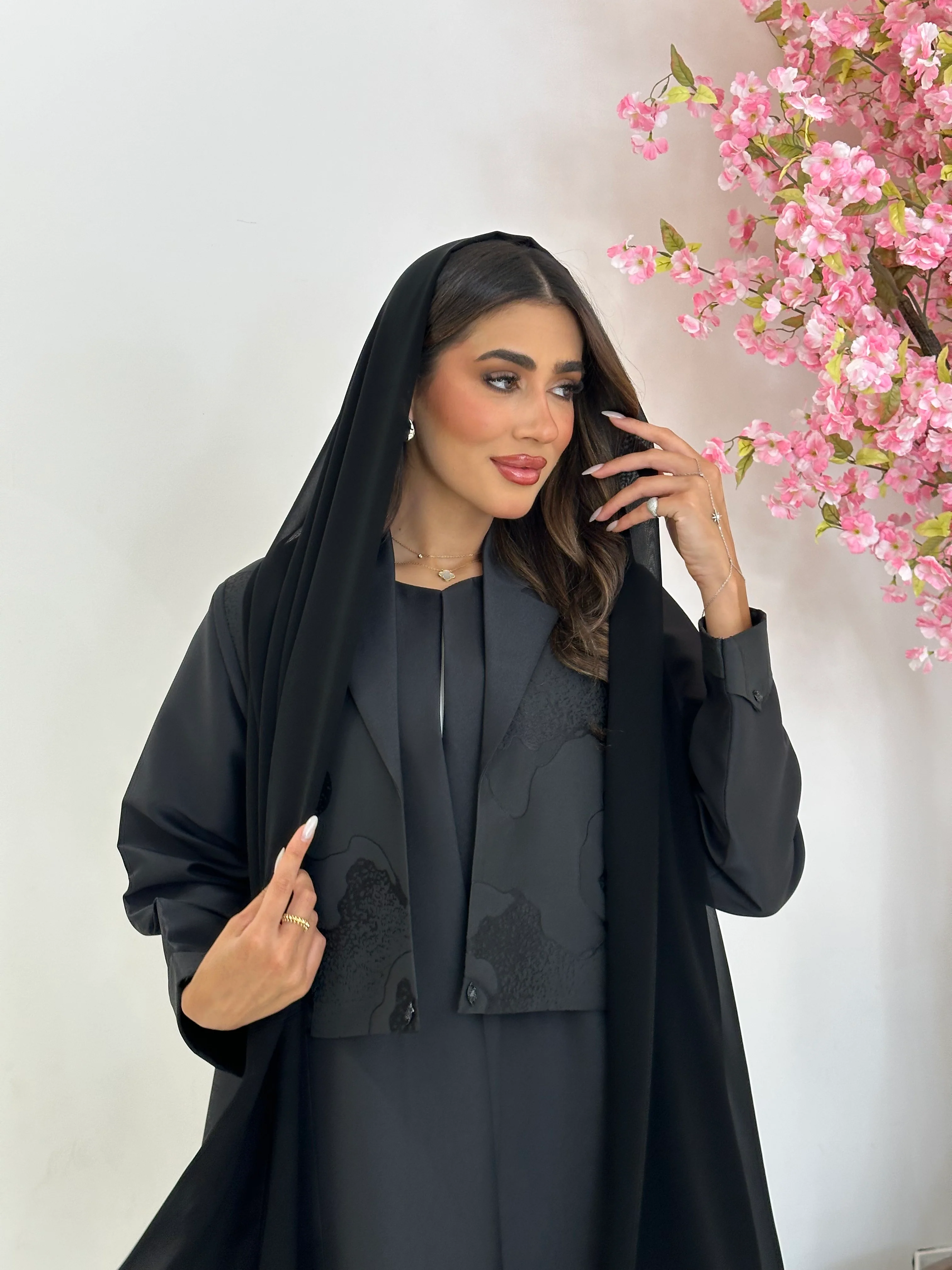 C RTW 1246 Black Coat Abaya - Image 3