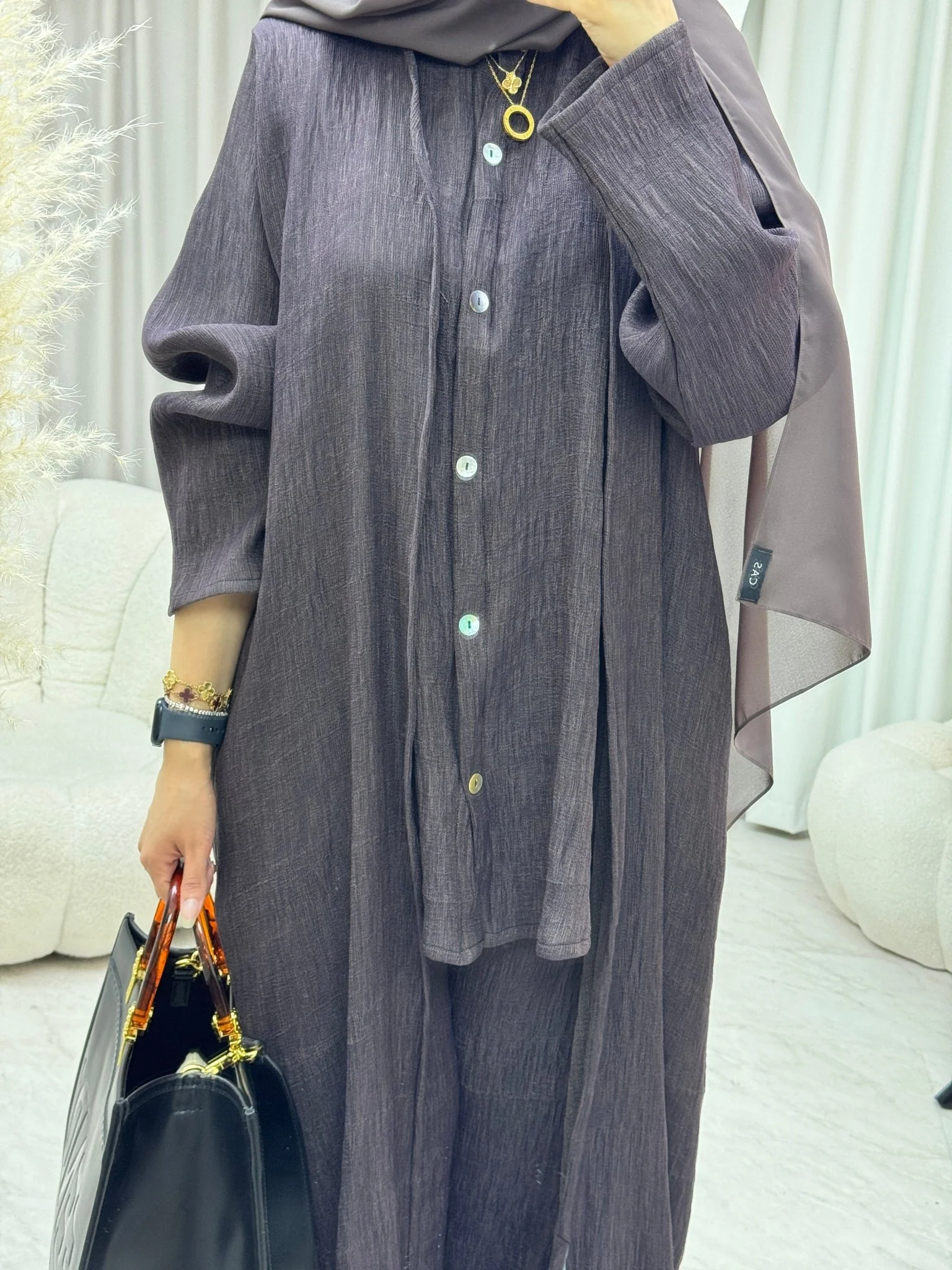 C RTW 1285-05 Dark Purple Travel Set Abaya