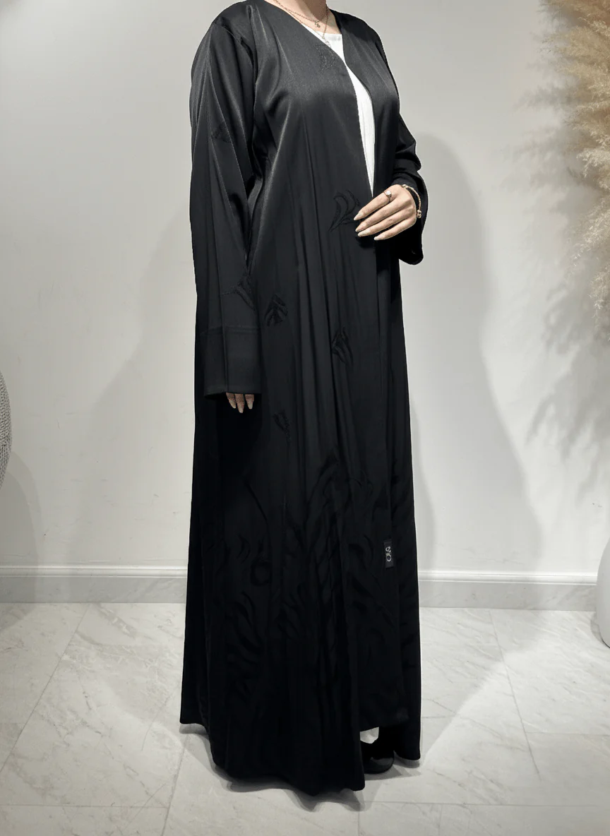 C RTW 1610 Black Printed Abaya - Image 3
