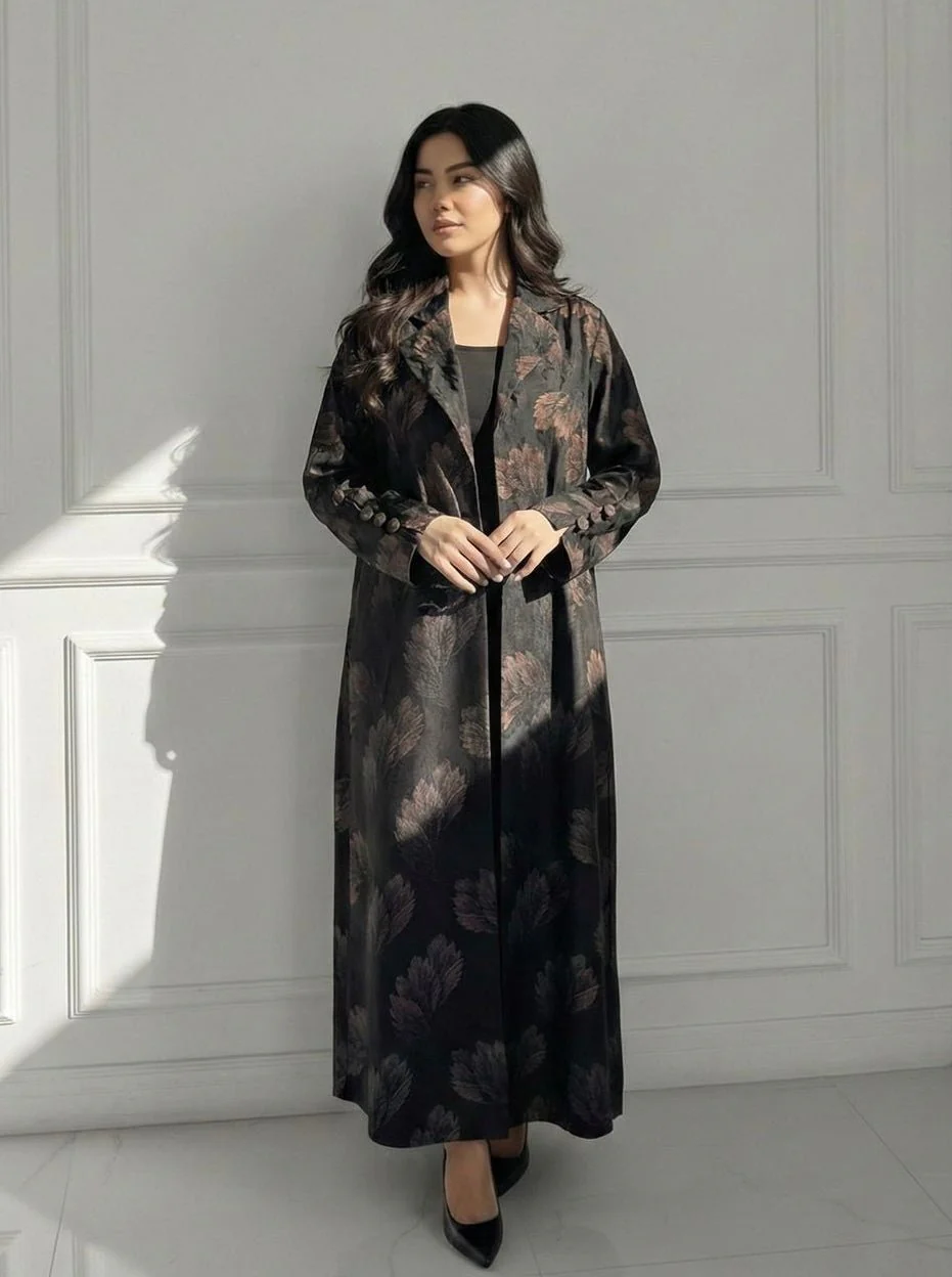 C 1655 Bronze Printed Abaya