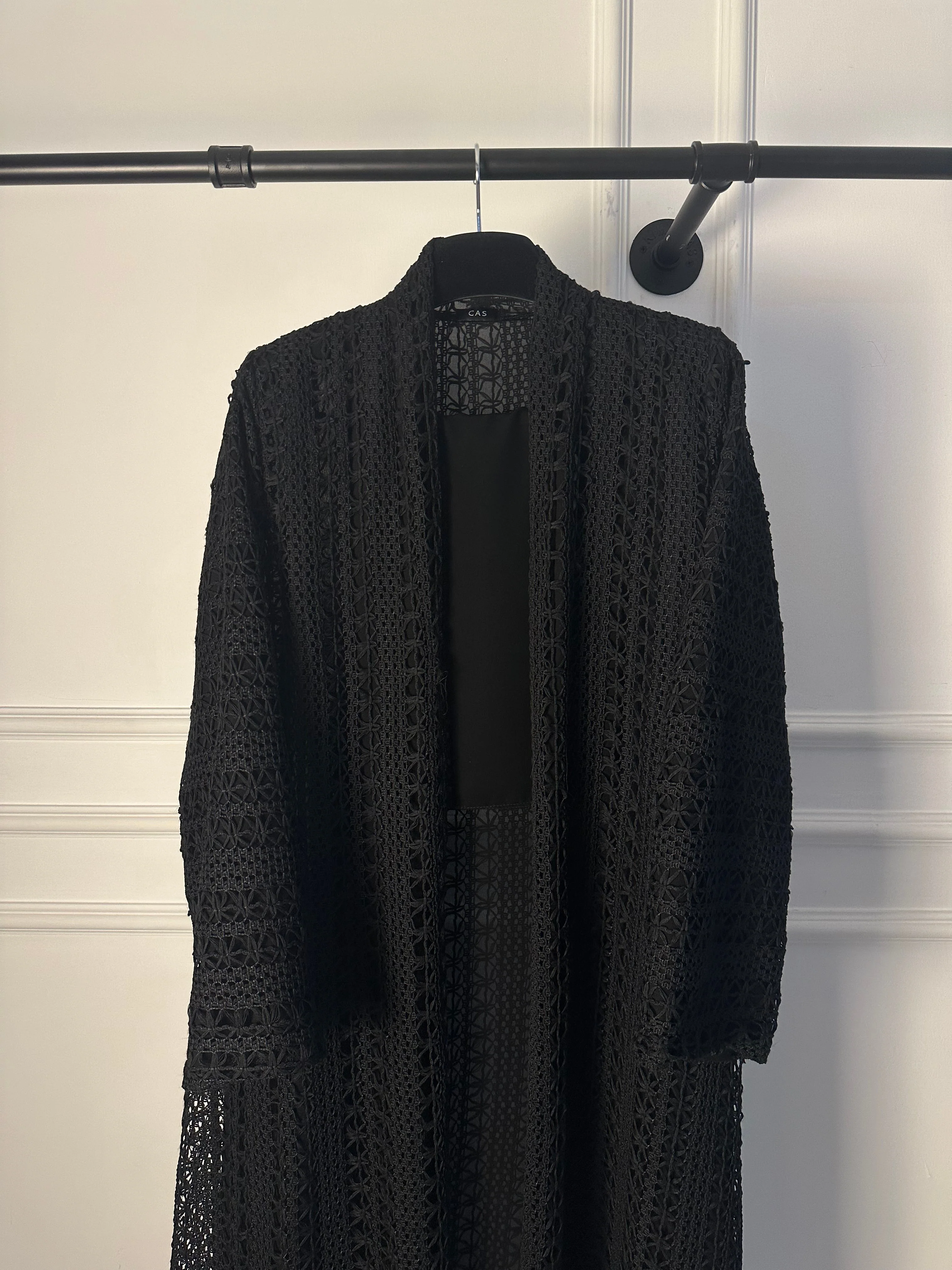 C RTW 1717-03 Black Dantel Abaya - Image 3