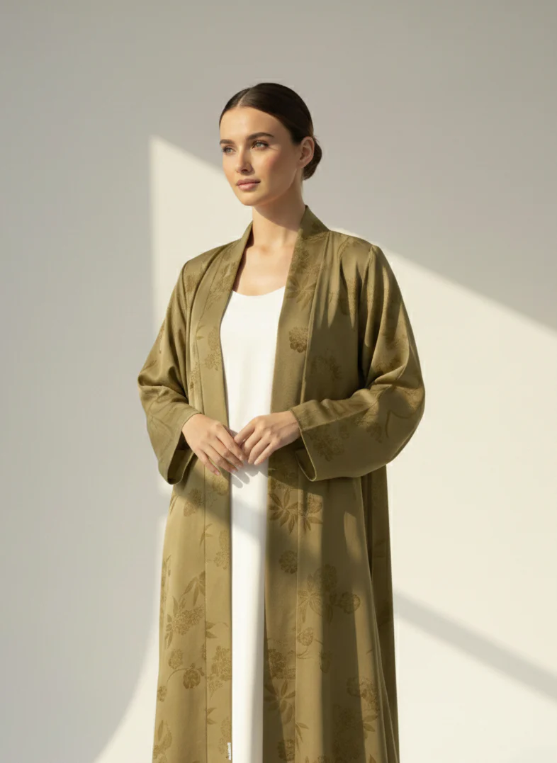 C RTW 1781-05 Bronze Gold Printed Abaya