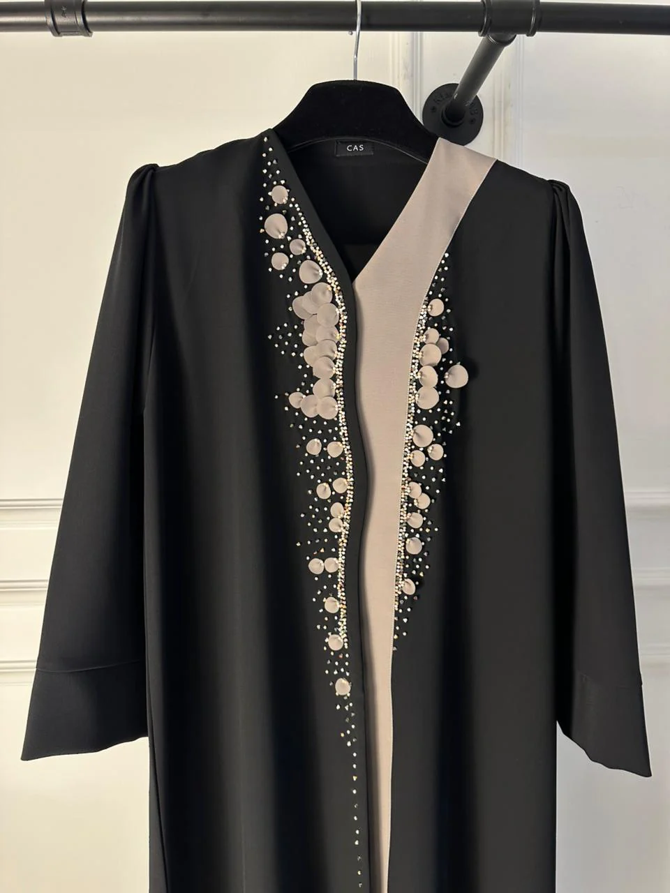 C RTW 1975 Black Beaded Abaya - Image 3