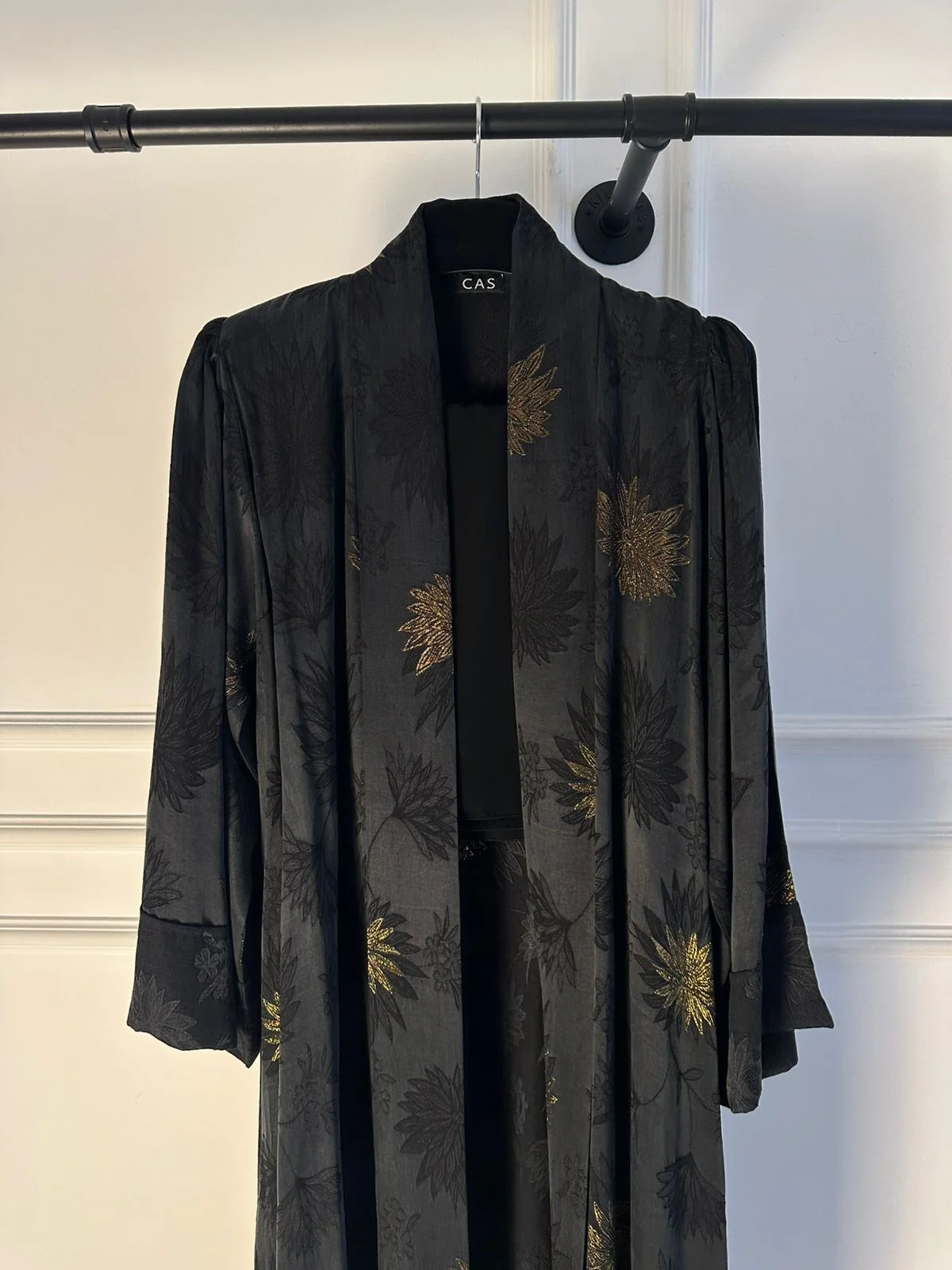 C RTW 2273-01 Premium Black Gold Abaya - Image 3