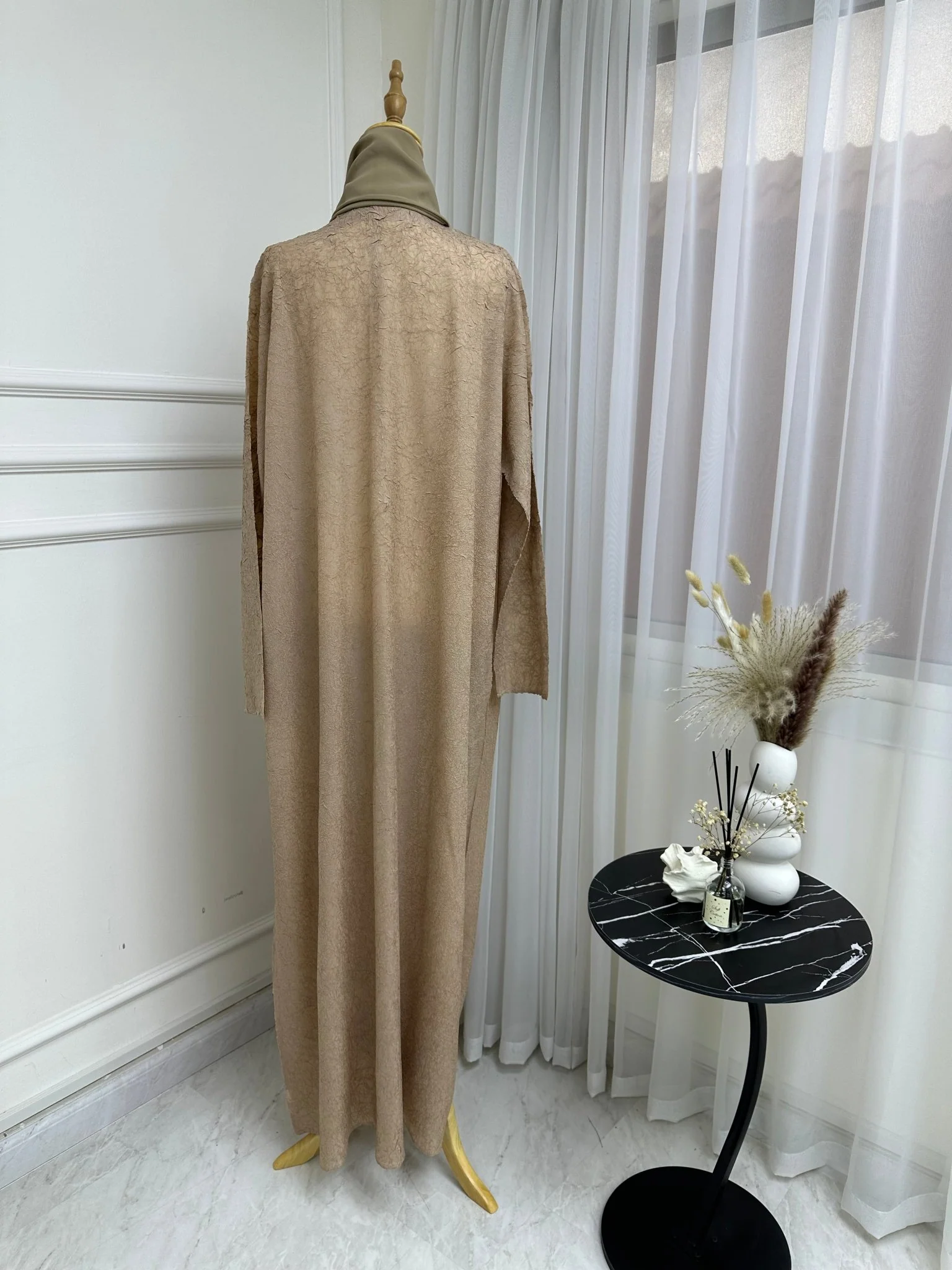 C RTW Beige Overlap Abaya - Image 4