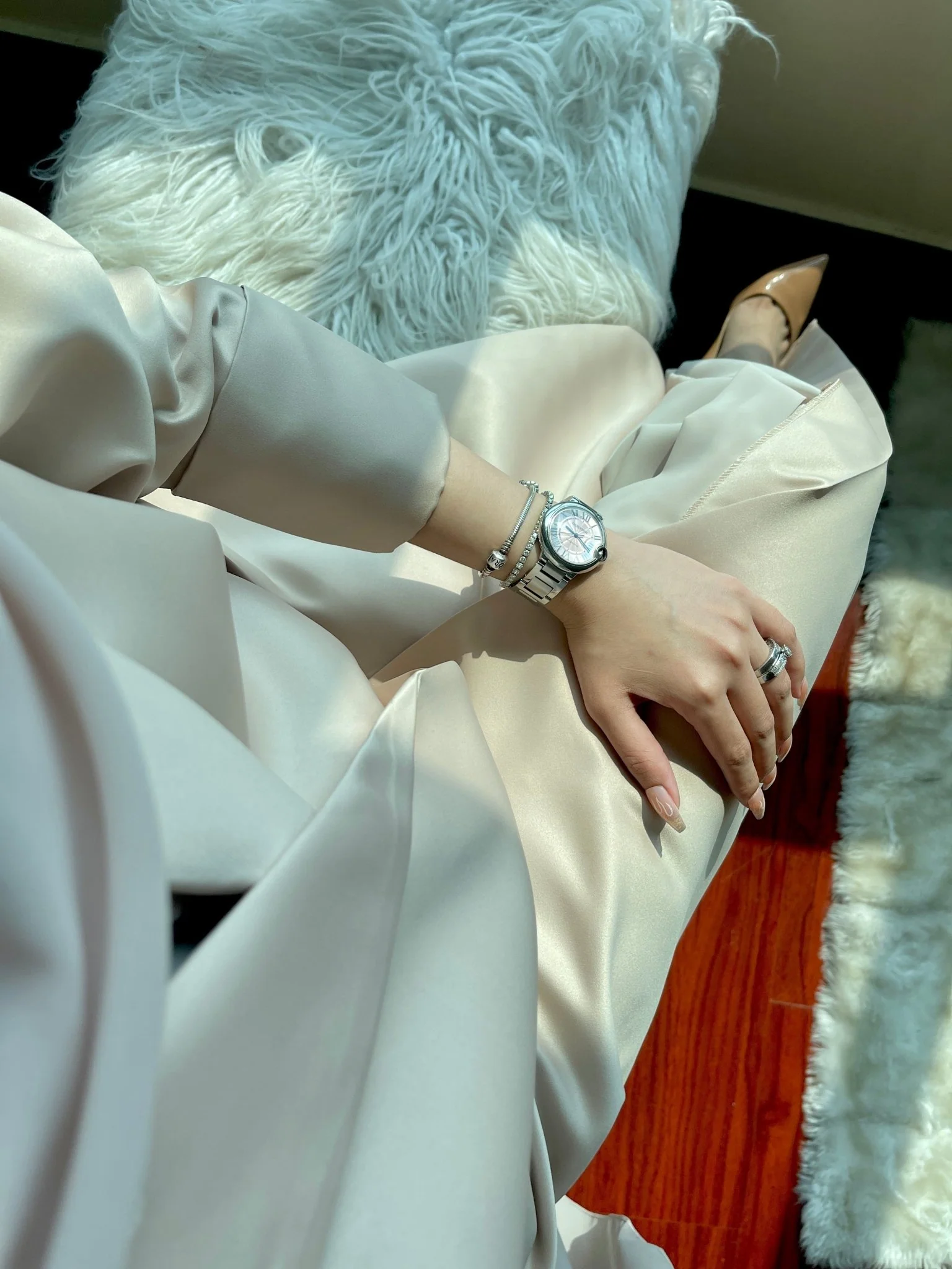 C-RTW-Beige-Satin-Coat-Abaya - Image 11
