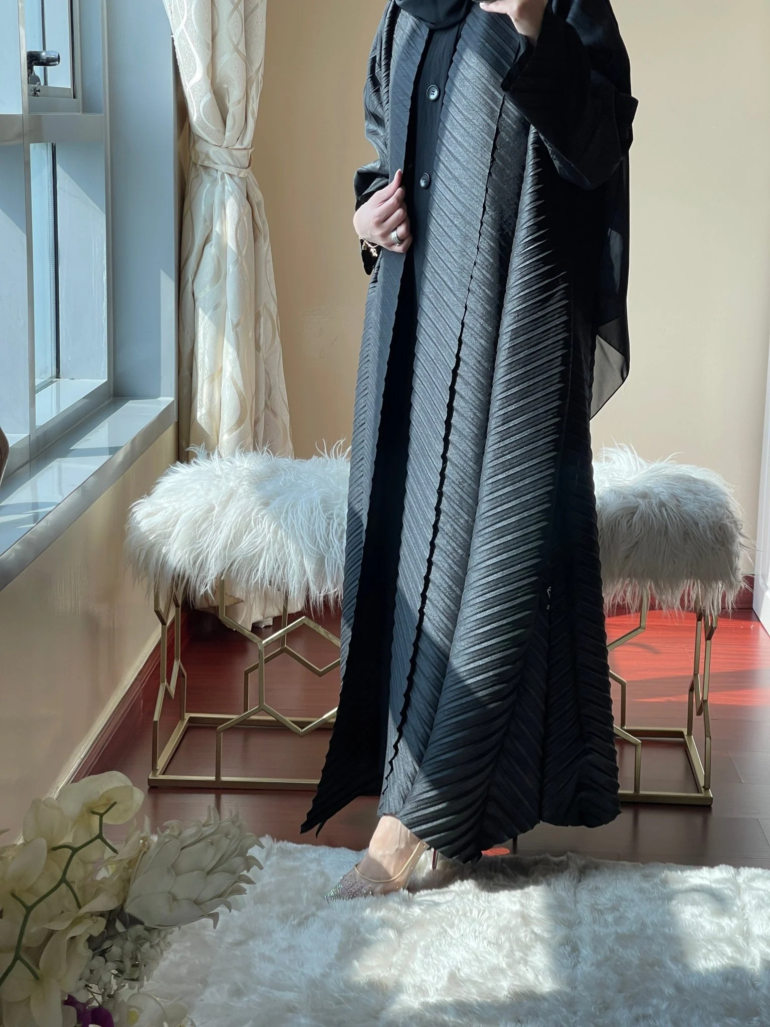 C-Black-Pleated-Abaya-57 - Image 8
