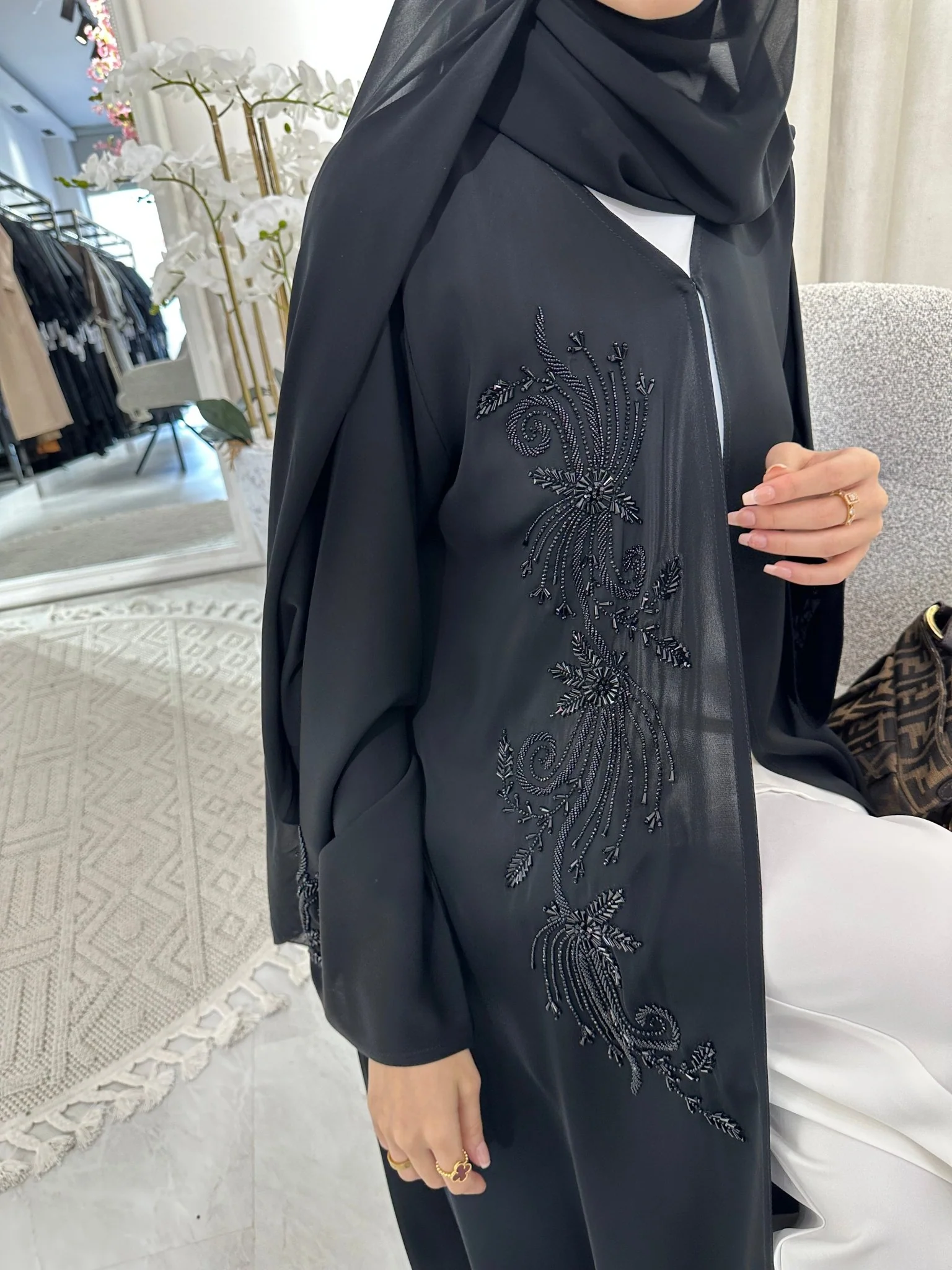 C RTW Black Summer Eid Abaya 10 - Image 2