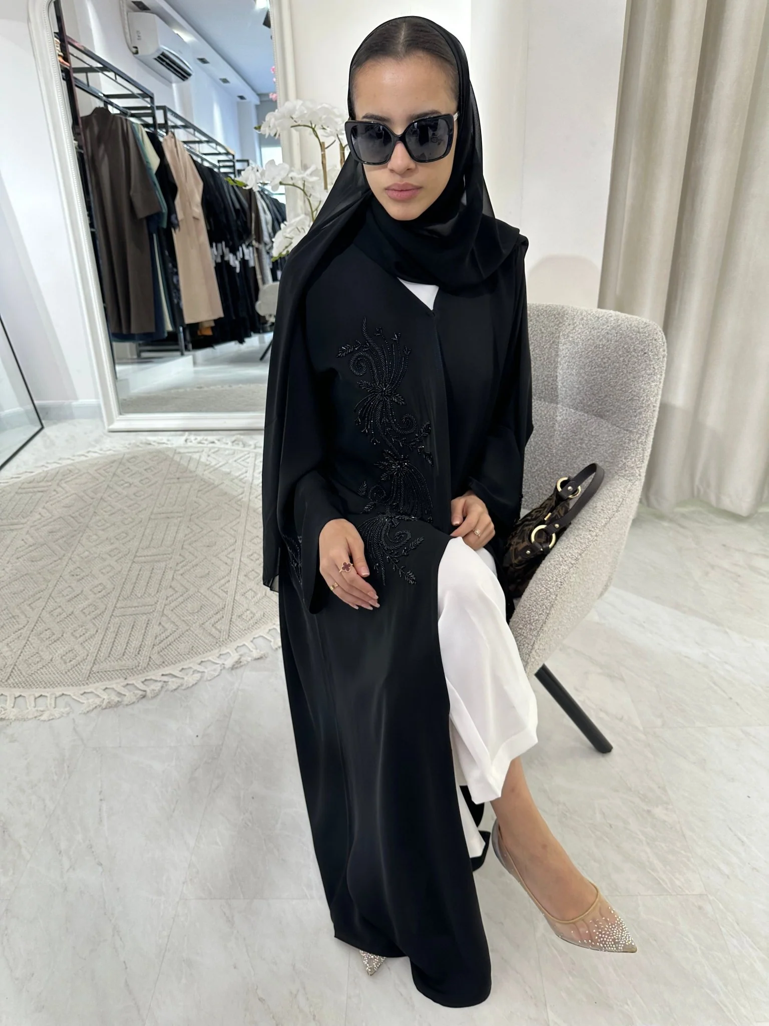C RTW Black Summer Eid Abaya 10 - Image 7