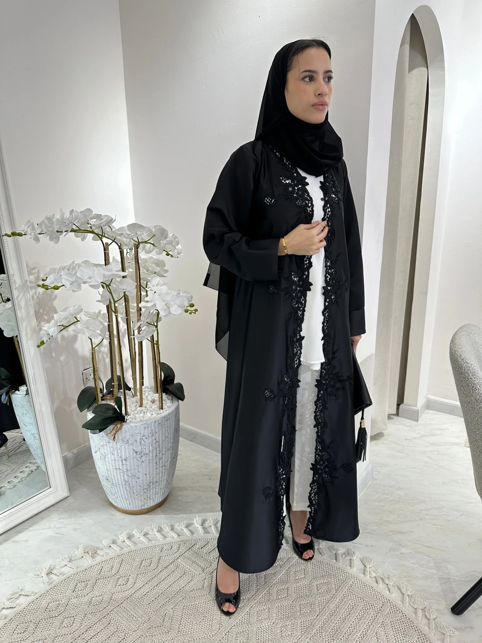 C RTW Black Summer Eid Abaya 19 - Image 7