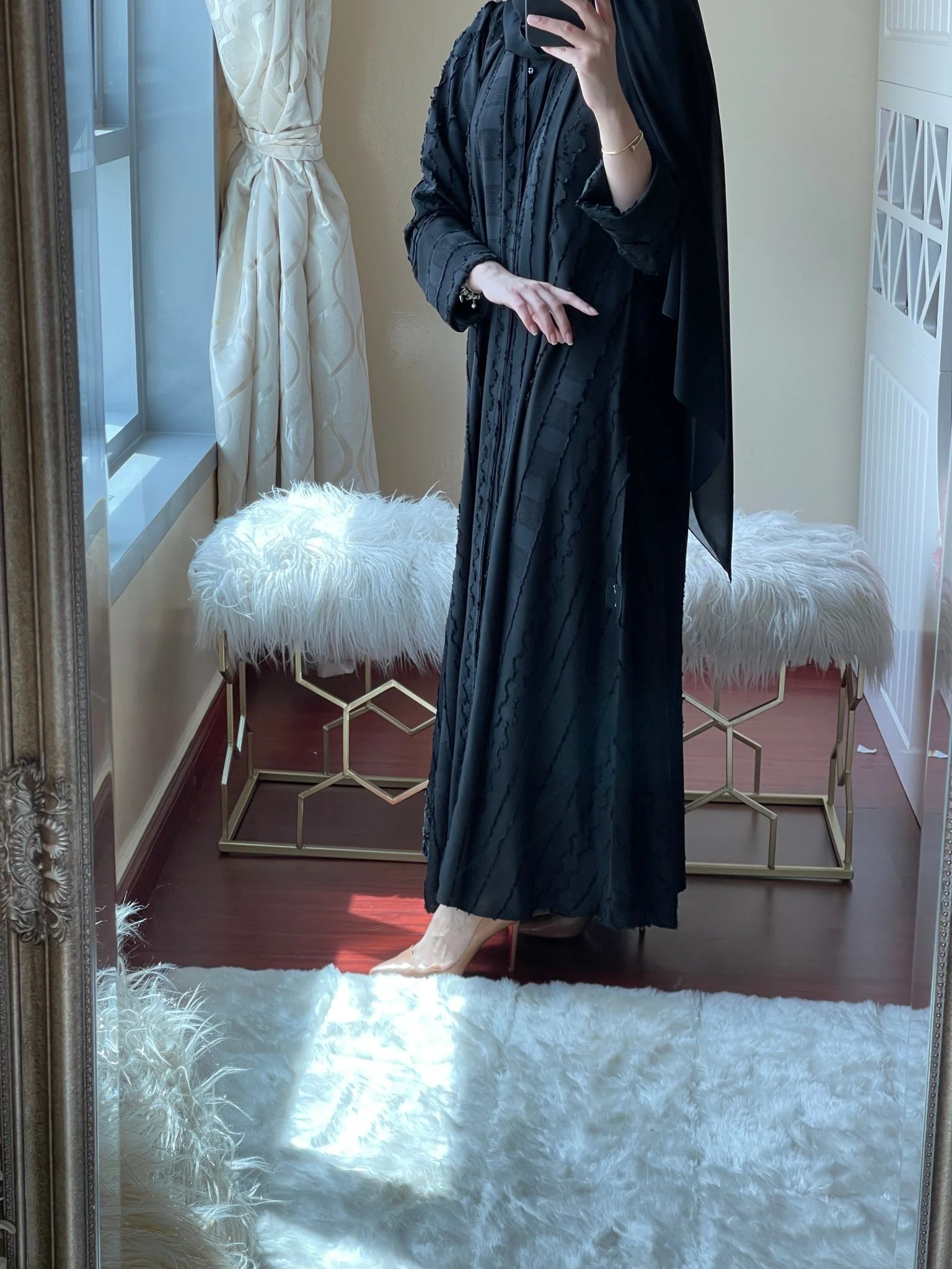 C RTW Black Work Abaya 06 - Image 6