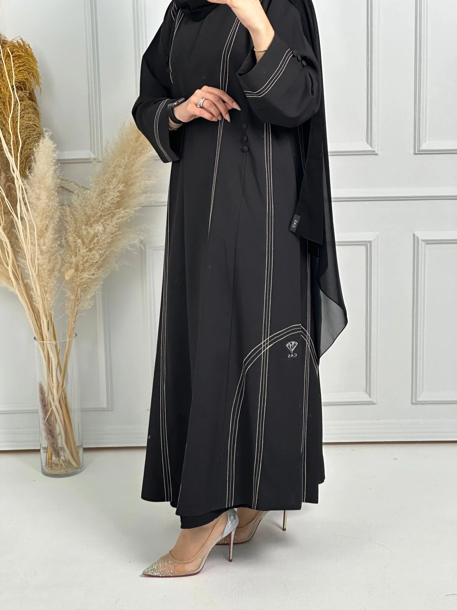 C RTW Black Work Abaya 177 - Image 2