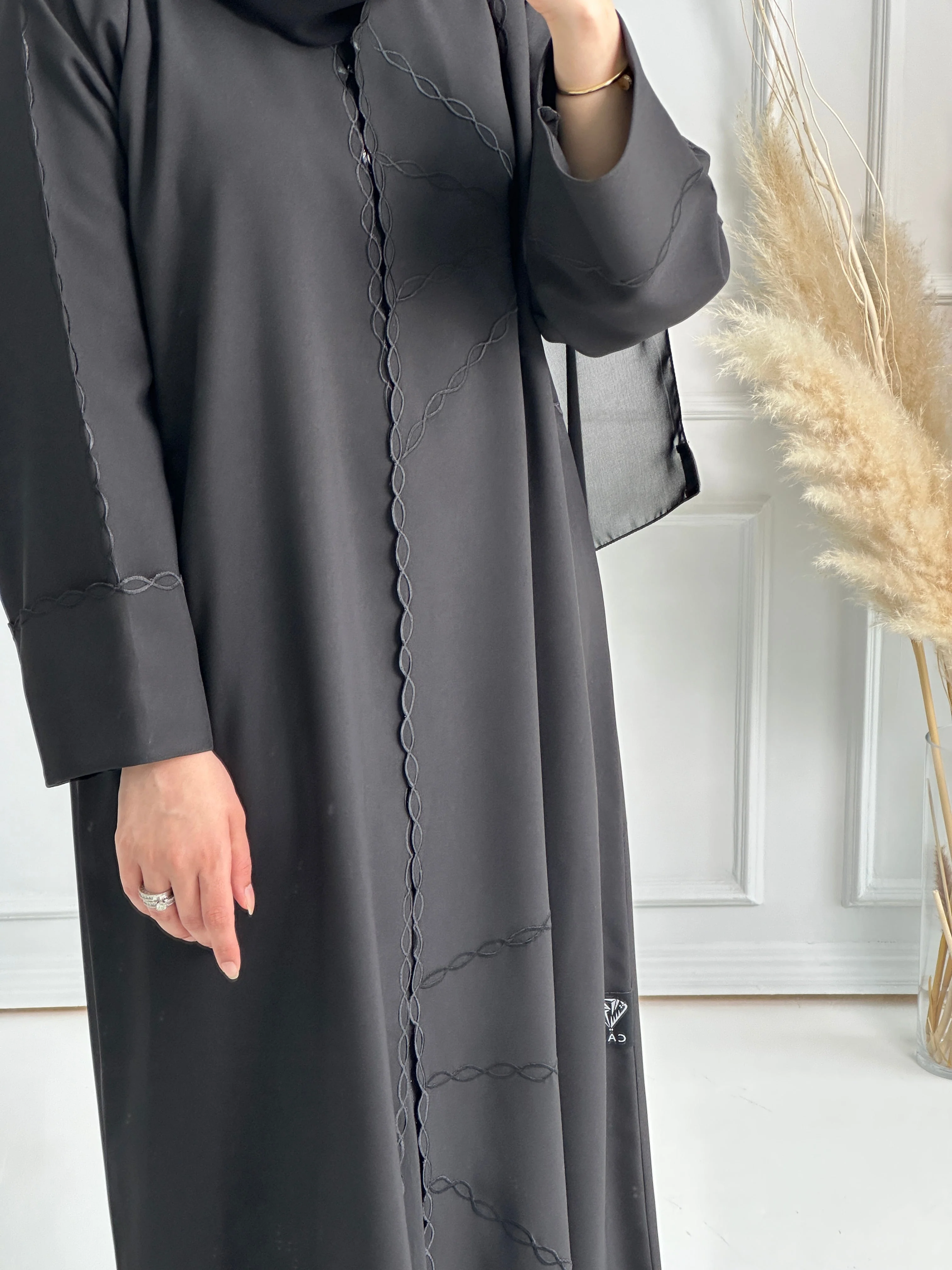 C RTW Black Work Abaya Set 159 - Image 6
