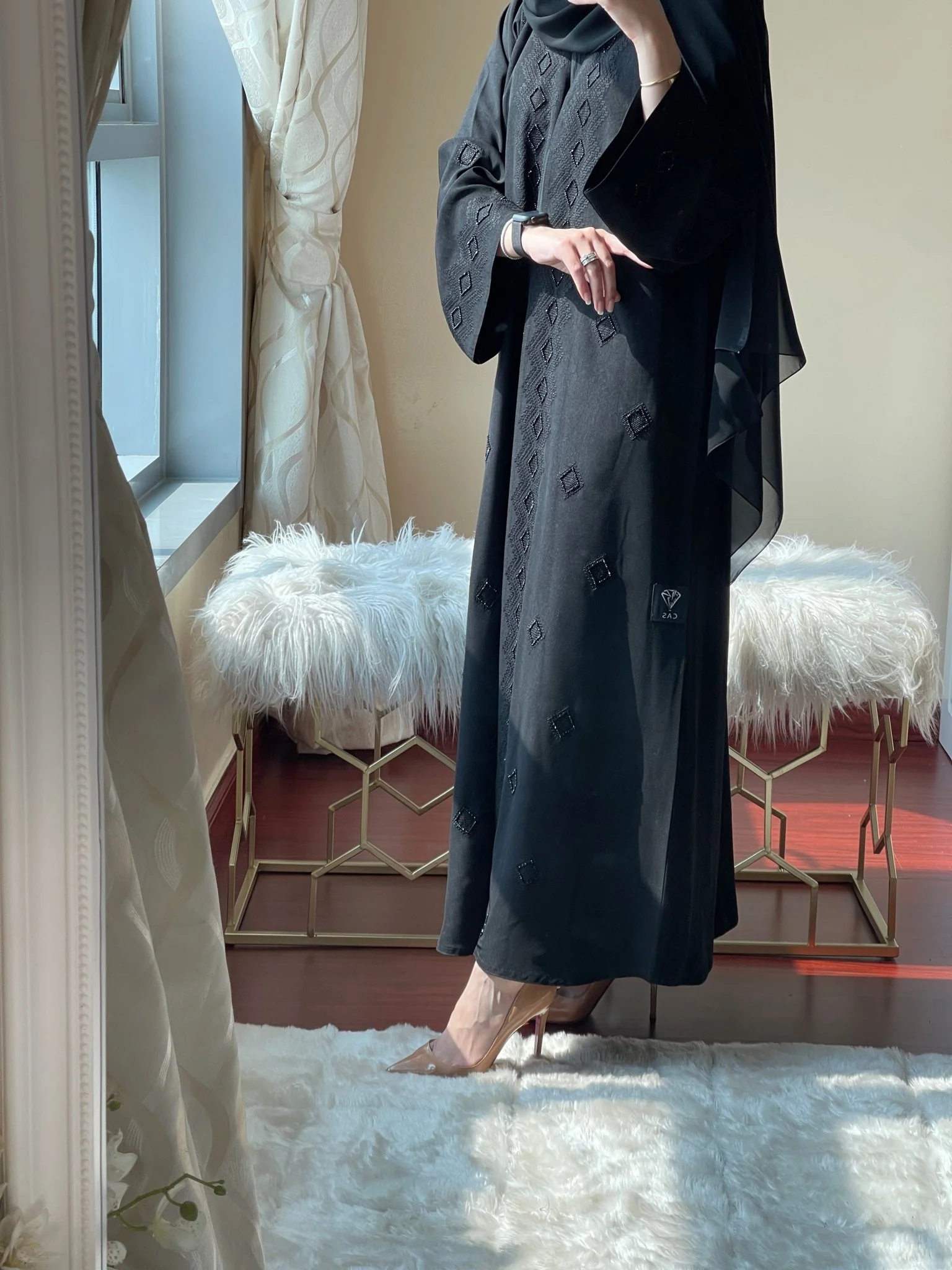 C-RTW-Black-Work-Abaya-47 - Image 5