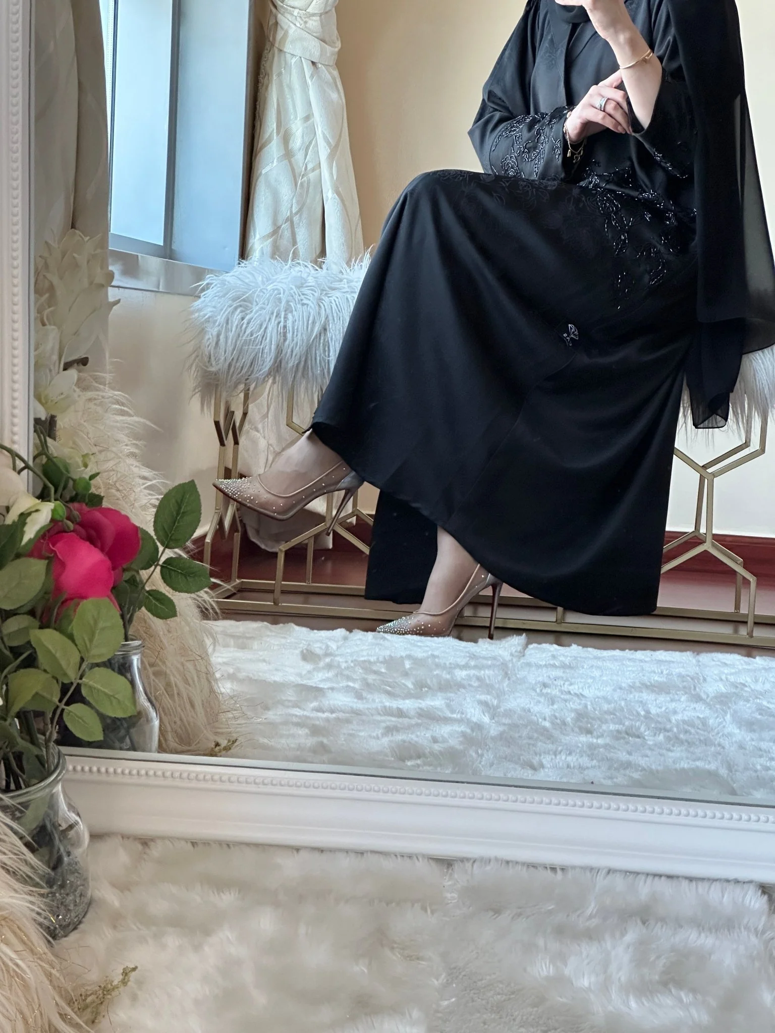 C RTW Black Work Abaya Set 93 - Image 7