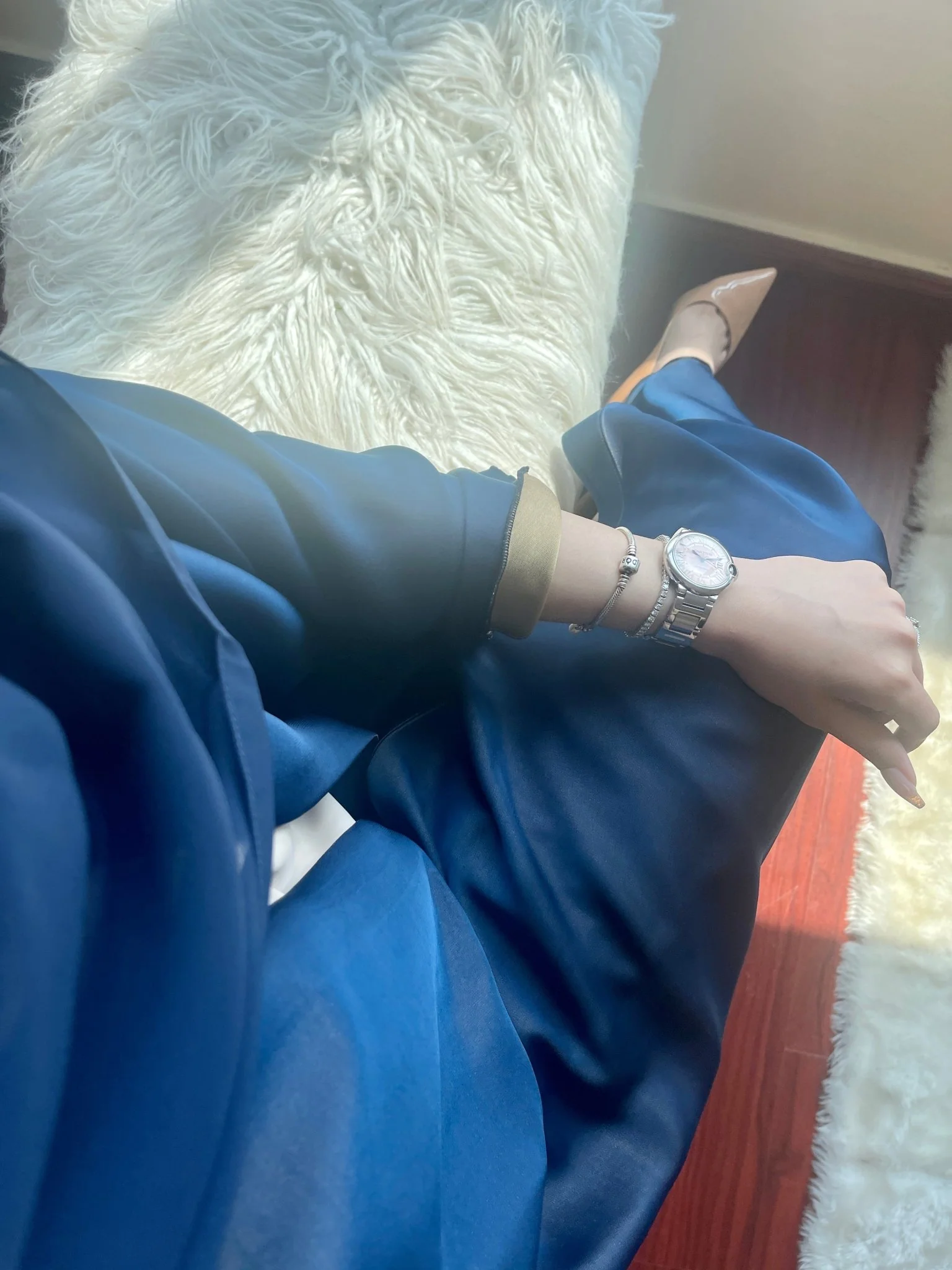 C-RTW-Blue-Beige-Duotone-Abaya - Image 2