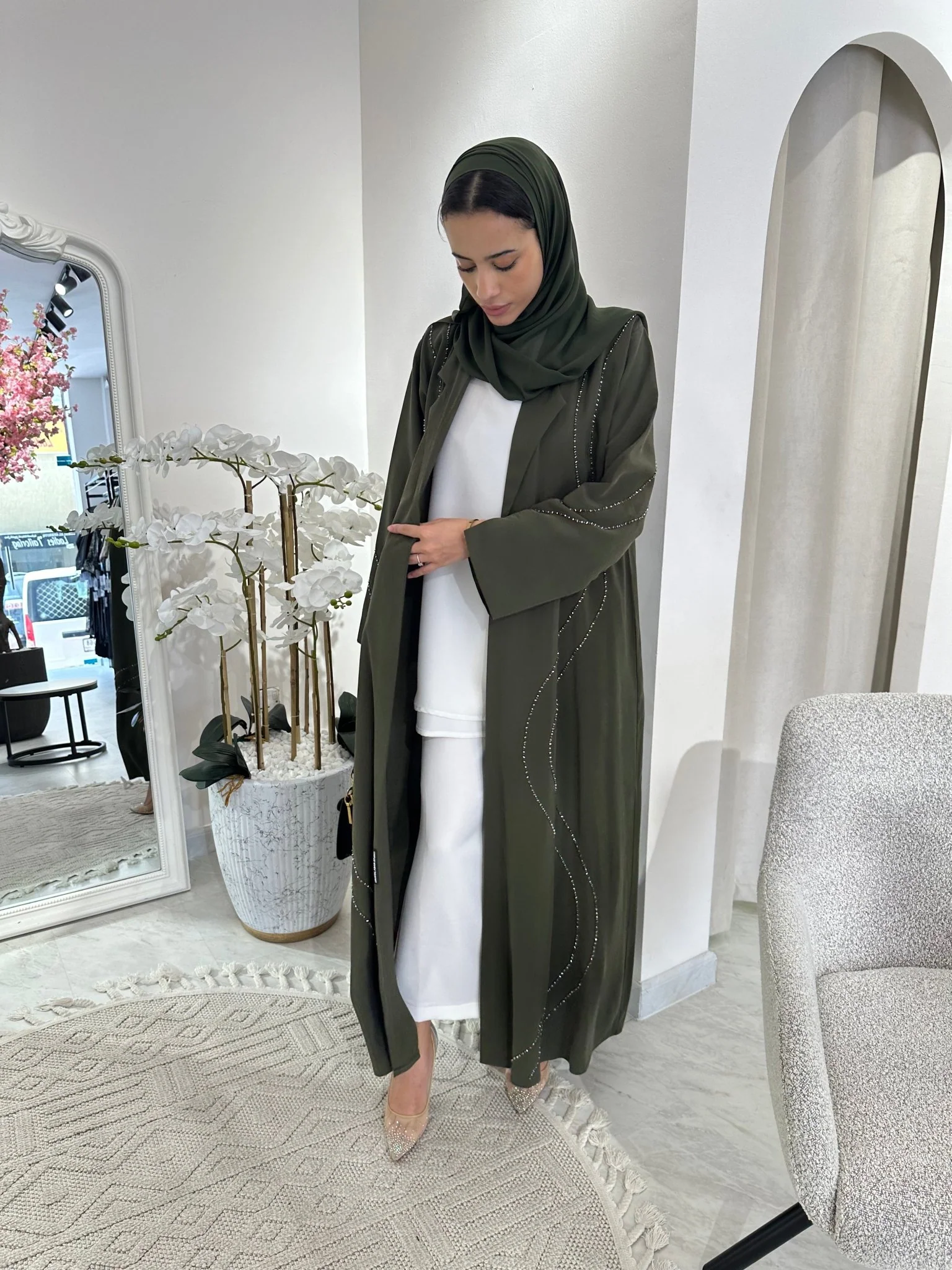 C RTW Green Shamwa Eid Abaya - Image 10