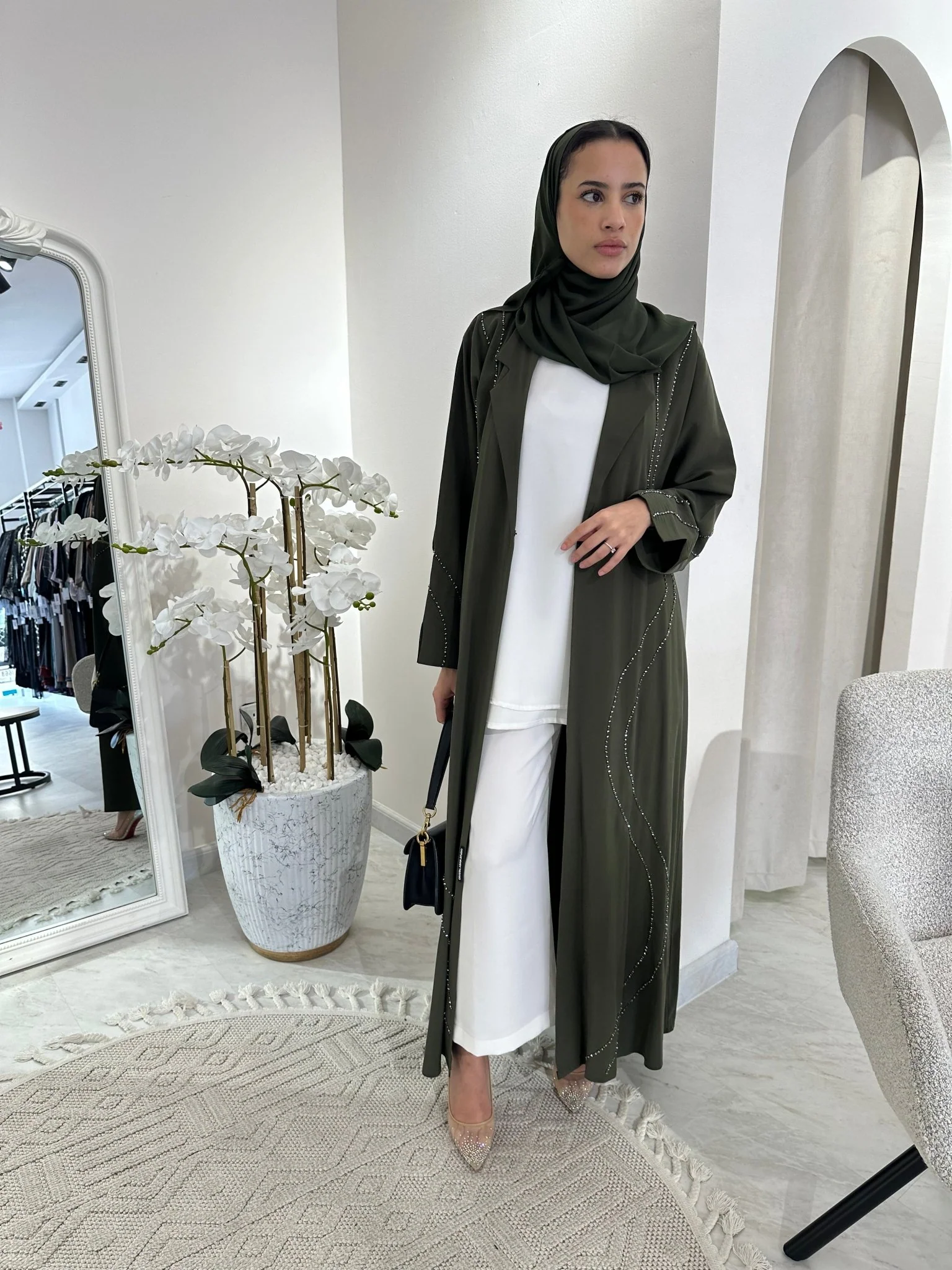 C RTW Green Shamwa Eid Abaya - Image 11