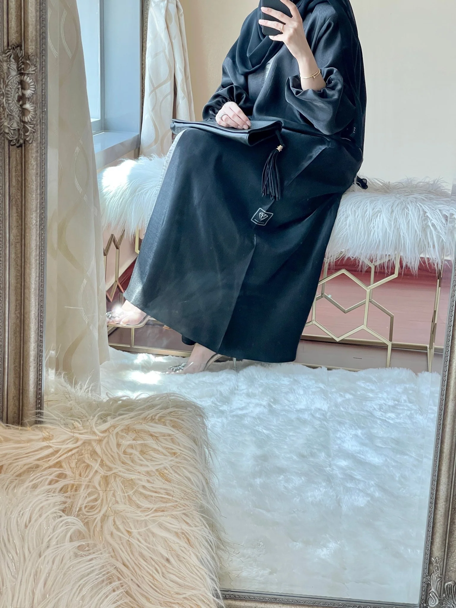 C RTW Melange Black Abaya - Image 4