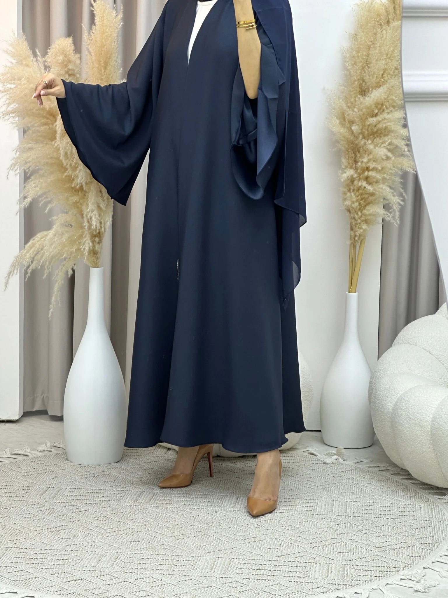 C RTW Navy Blue Kloosh Duotone Abaya - Image 7