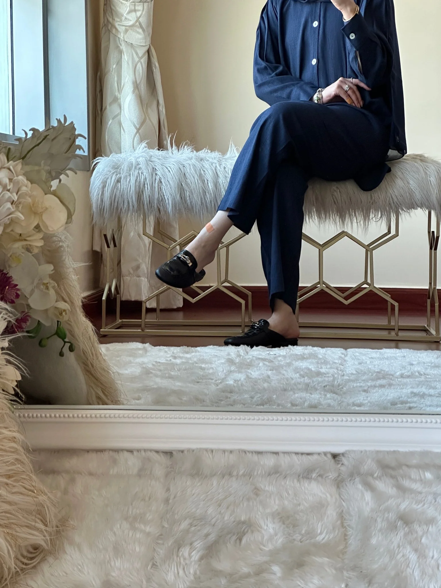 C RTW Navy Blue Summer Linen Travel Set - Image 8