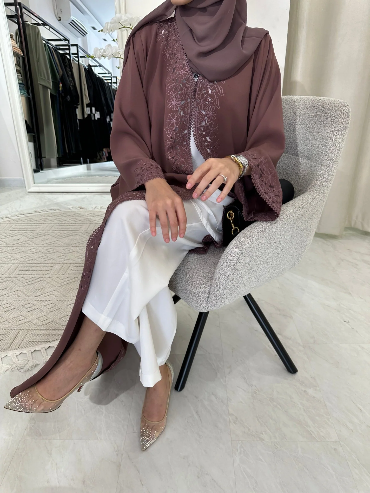 C RTW Purple Floral Eid Abaya - Image 14