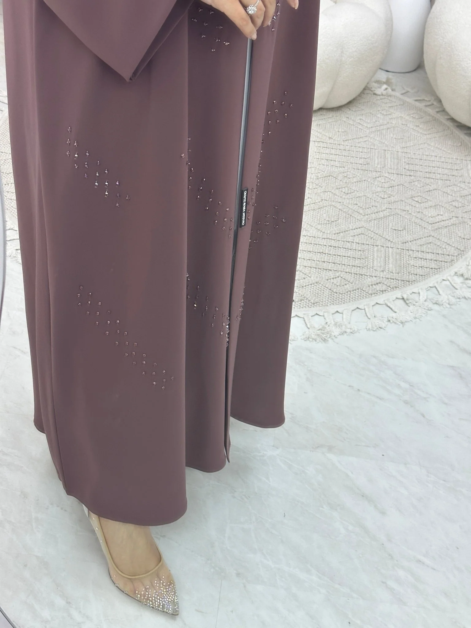 C Ramadan Purple Beads Eid Abaya - Image 7