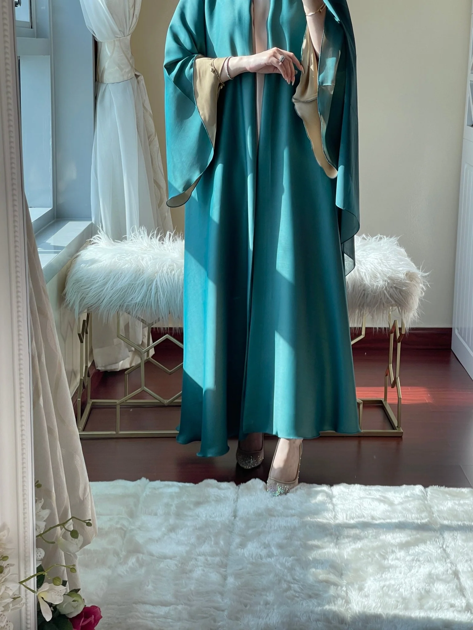 C-RTW-Teal-Gold-Duotone-Abaya - Image 6