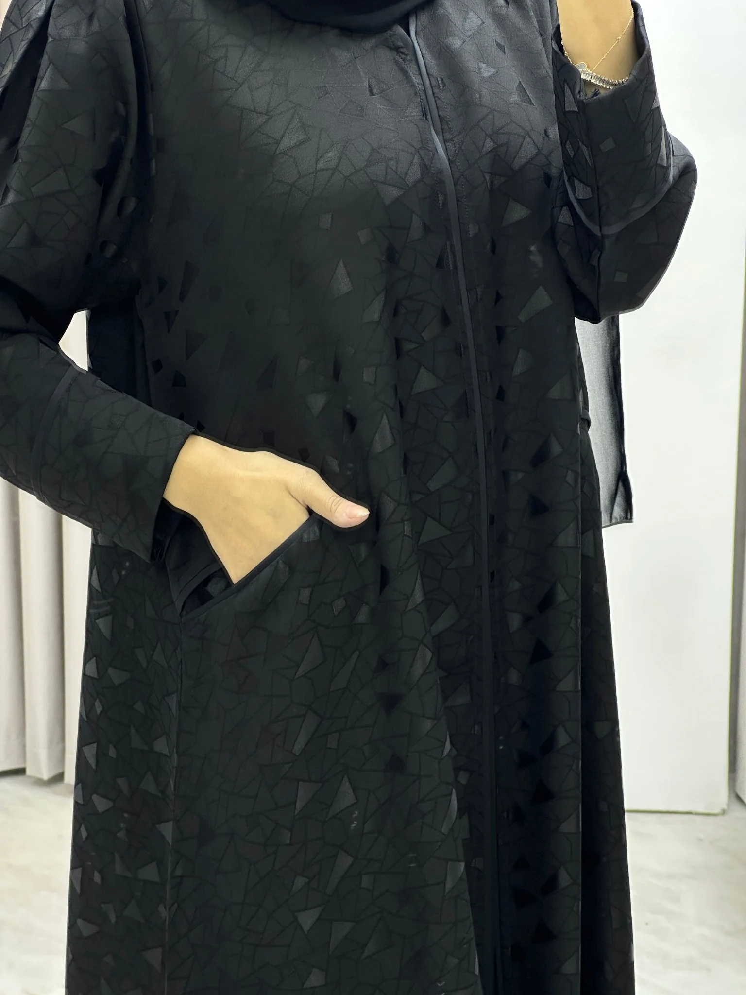 C Triangle Black Abaya - Image 5