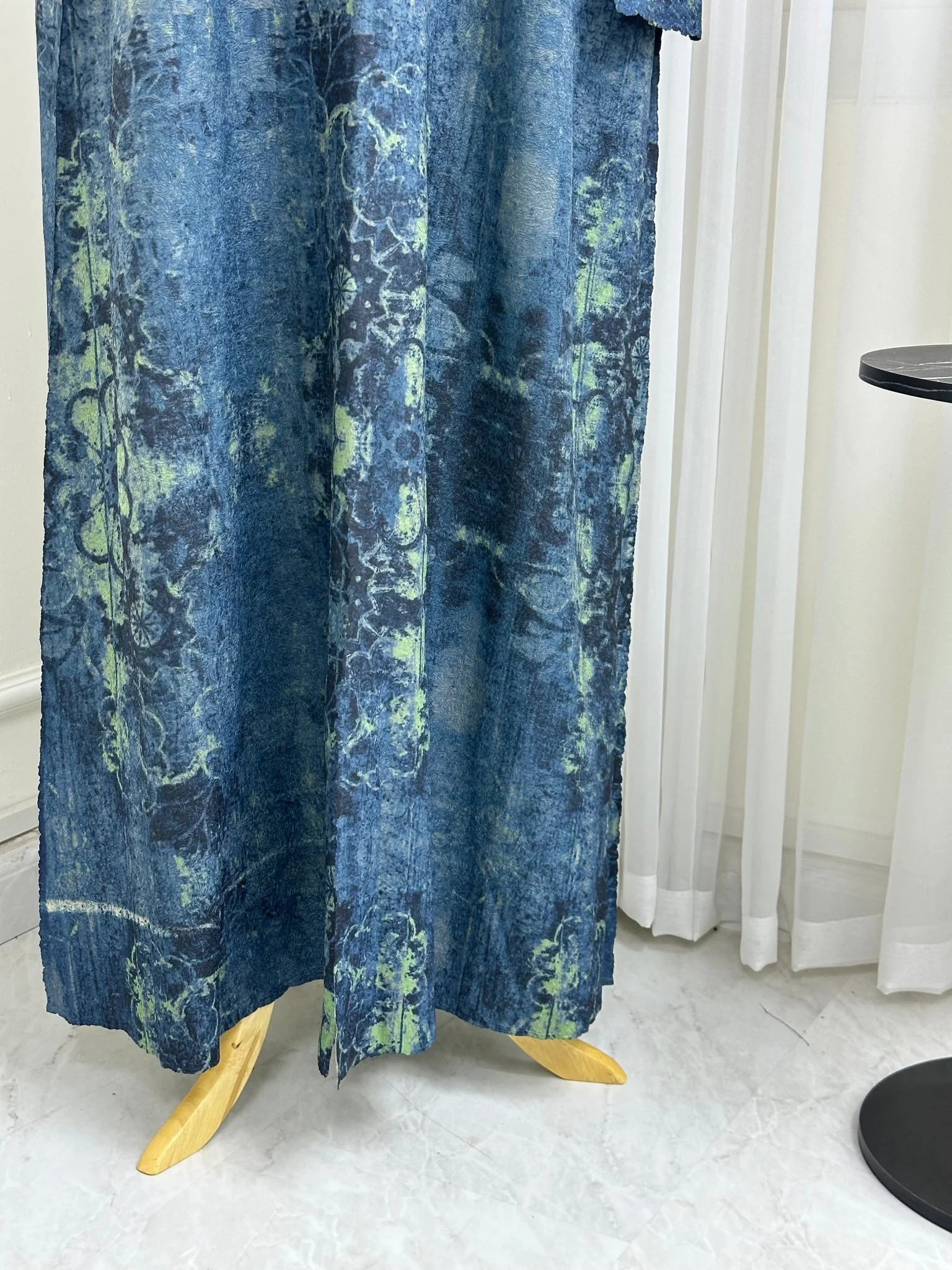 C RTW Turquoise Floral Printed Abaya - Image 6