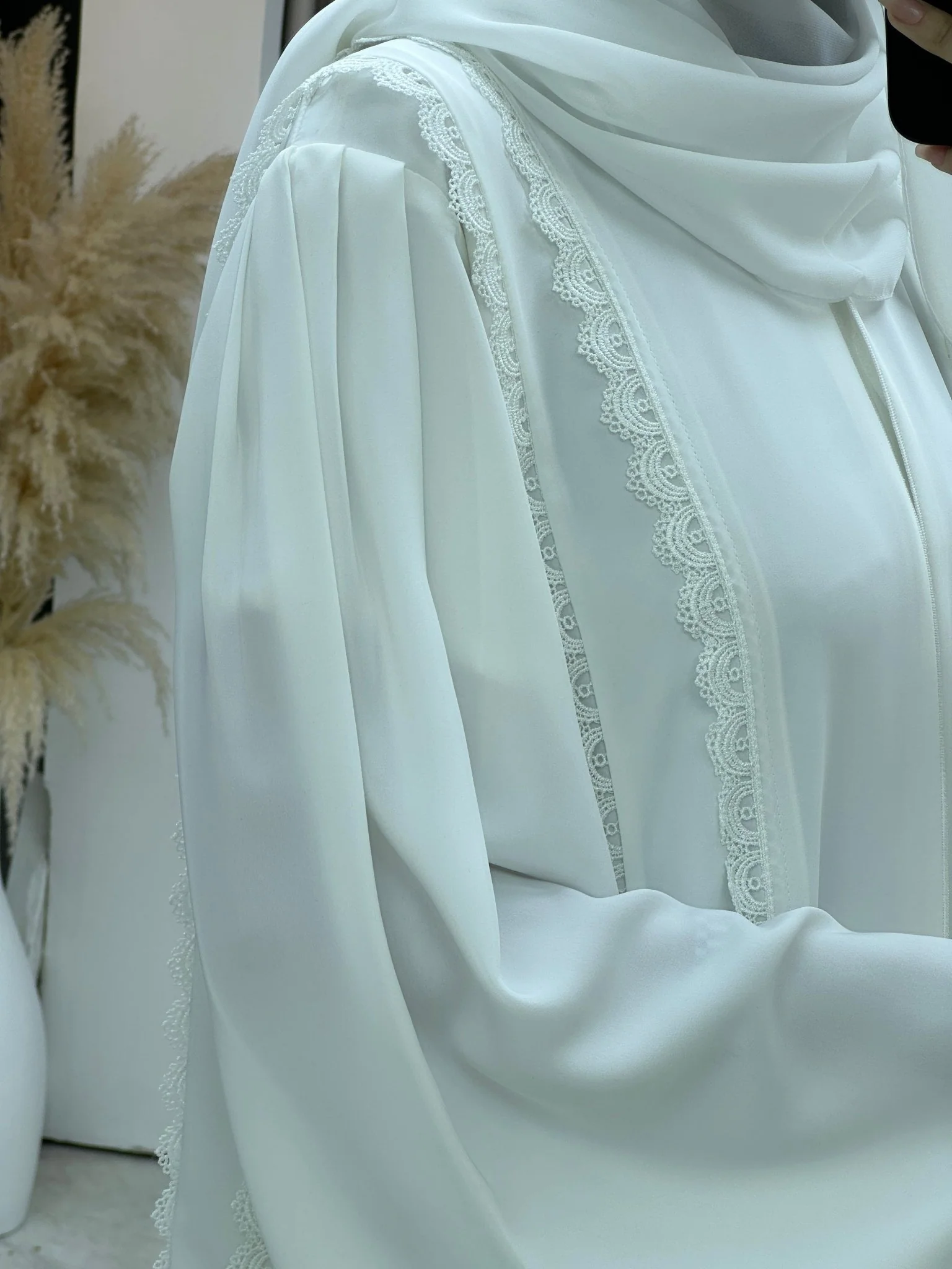 C RTW White Lace Abaya - Image 2