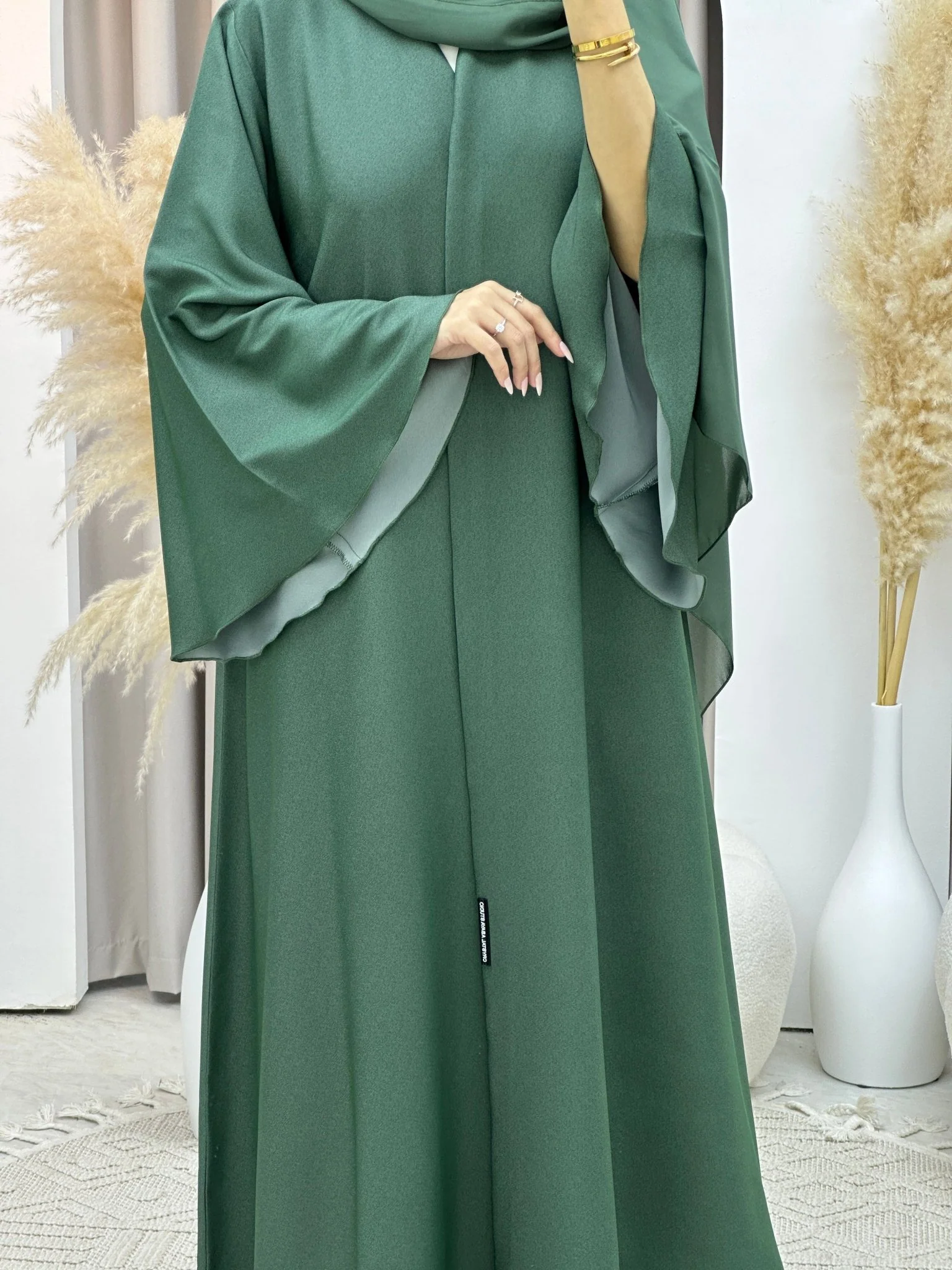 C Sea Green Kloosh Duotone Abaya - Image 2