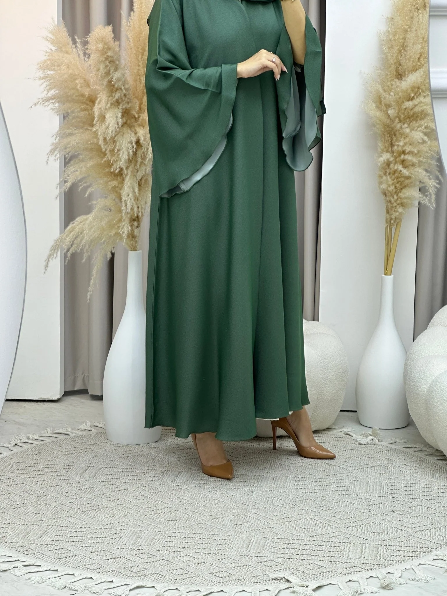 C Sea Green Kloosh Duotone Abaya - Image 5