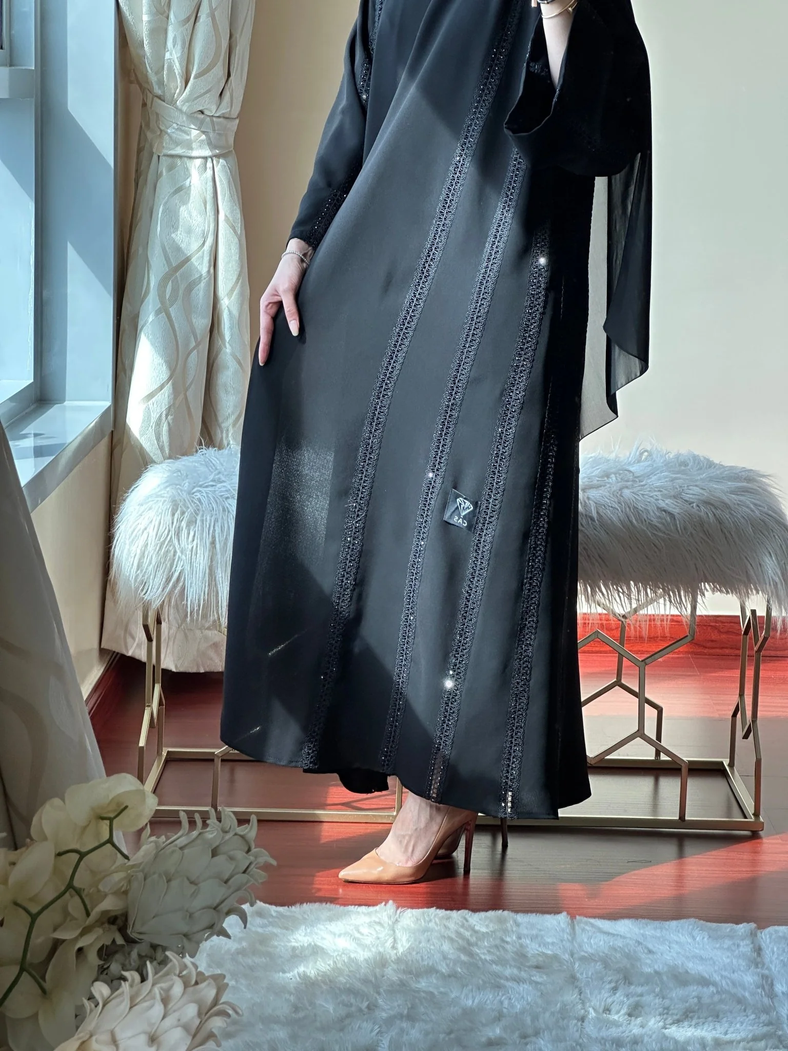 C-Black-Work-Abaya-75 - Image 2