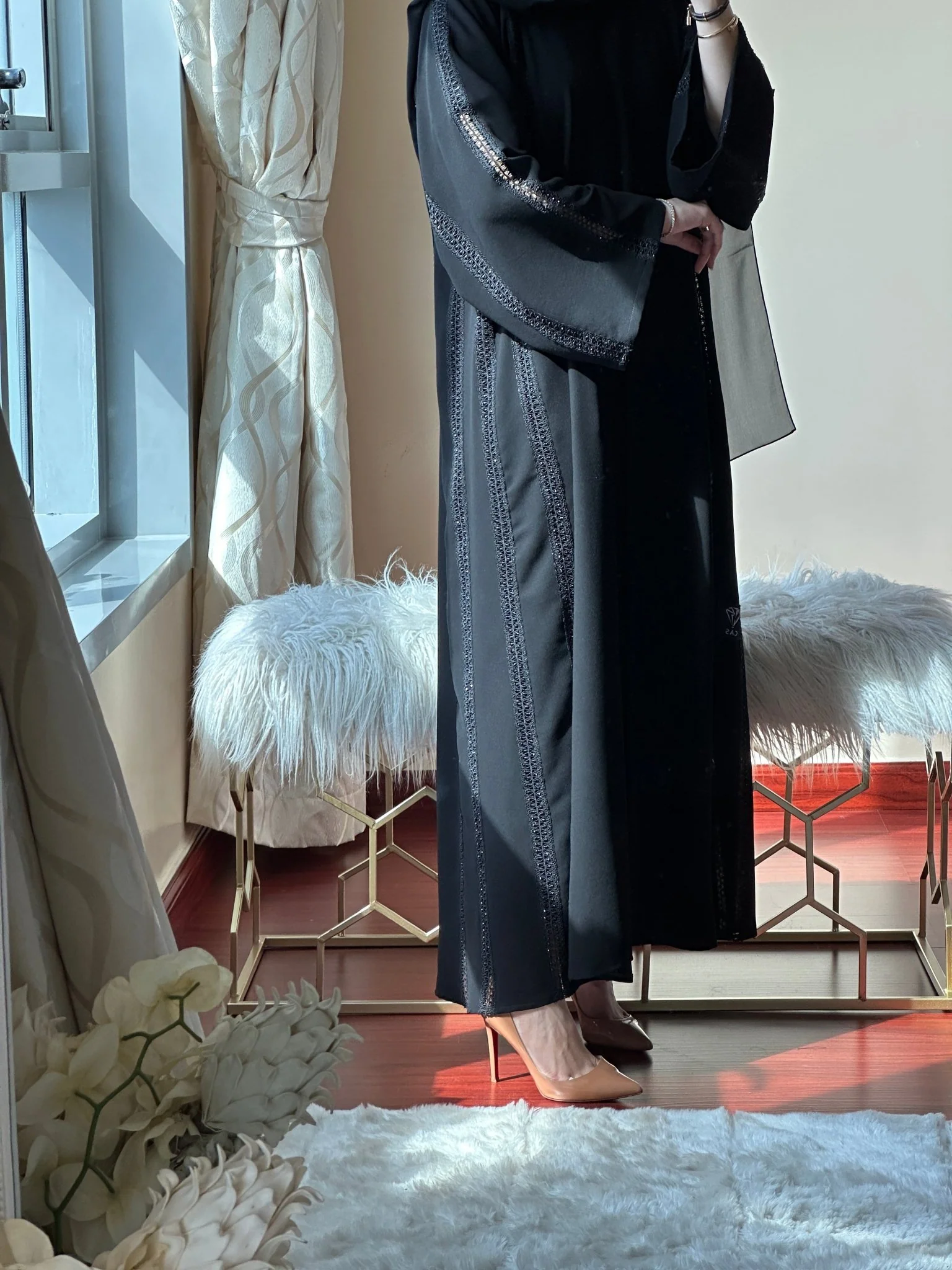 C-Black-Work-Abaya-75 - Image 4