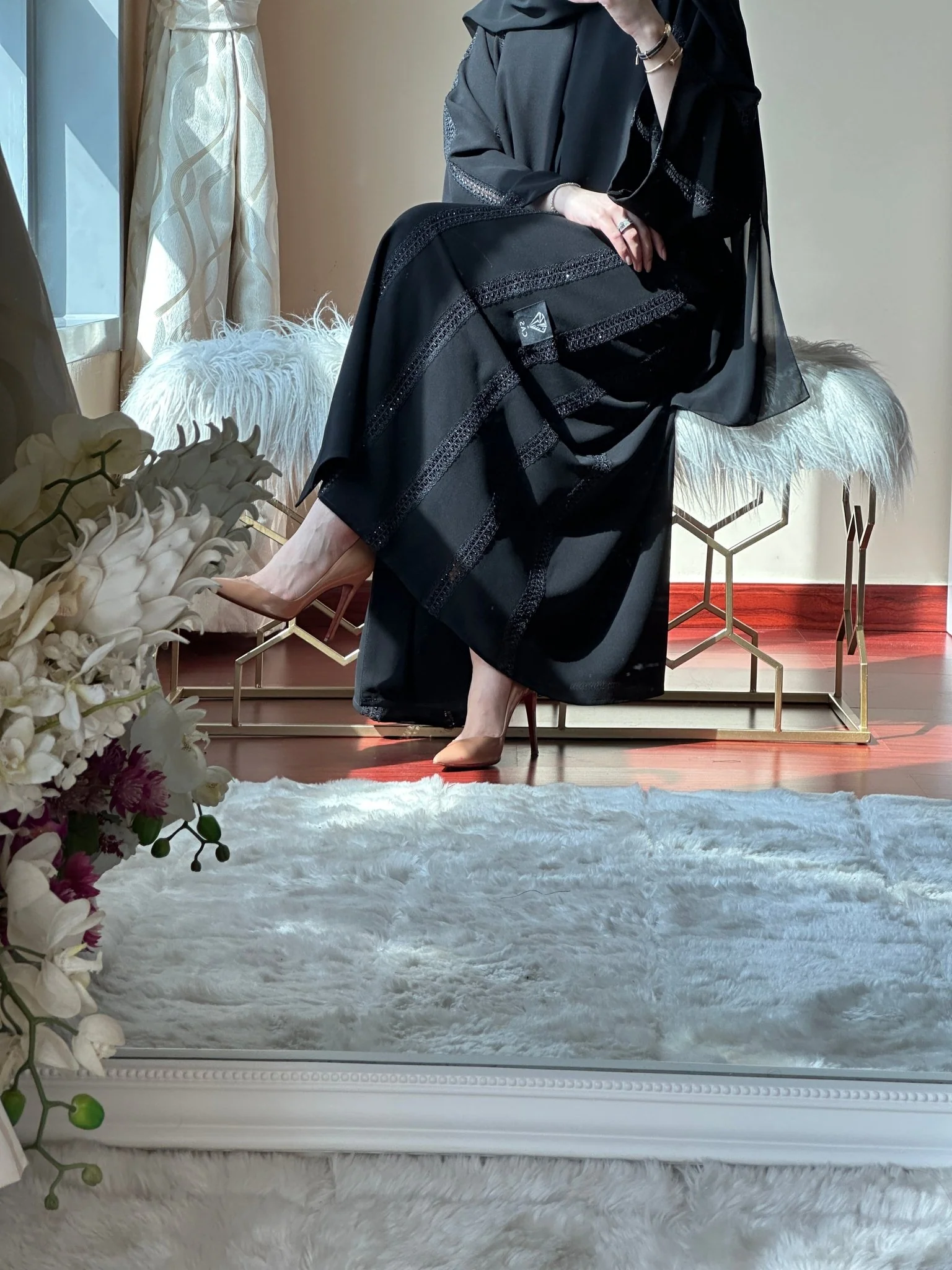 C-Black-Work-Abaya-75 - Image 5