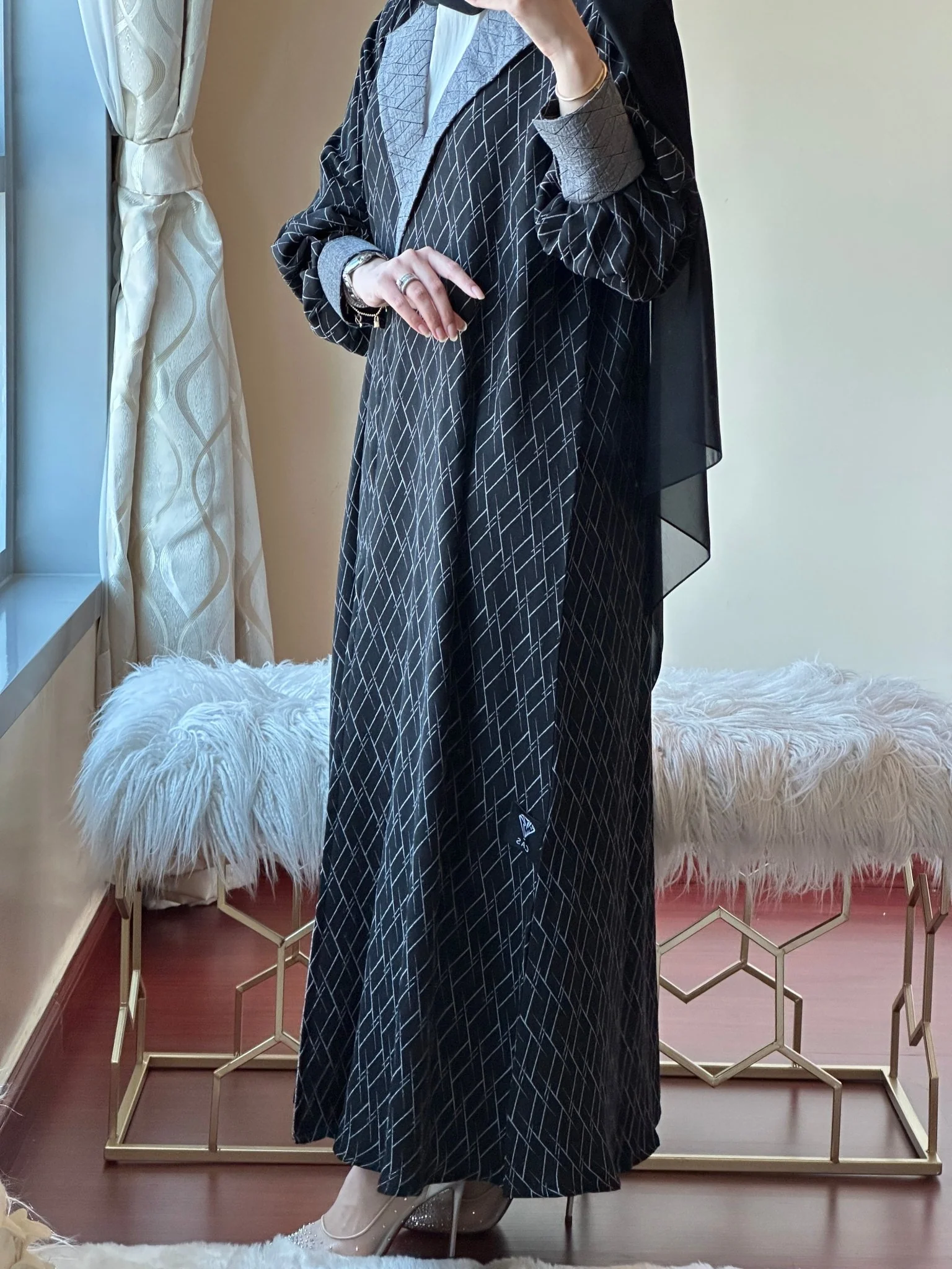 CR-Black-Grey-Abaya-14 - Image 3